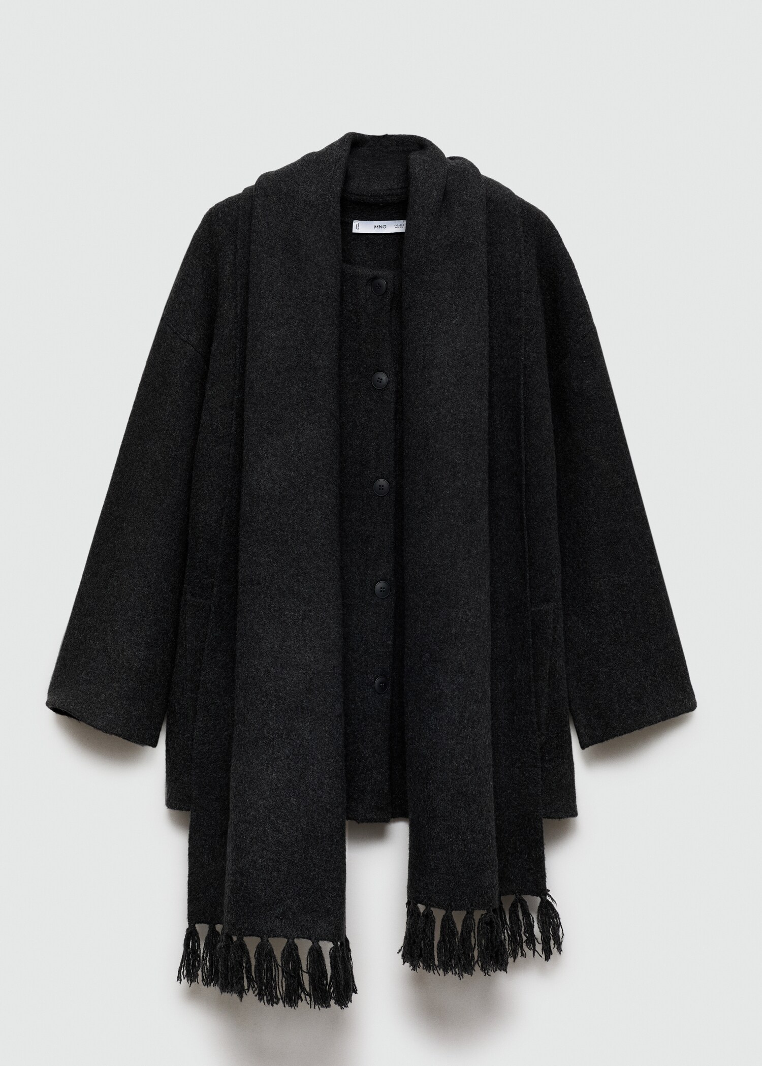 Knitted coat with detachable scarf - Article without model