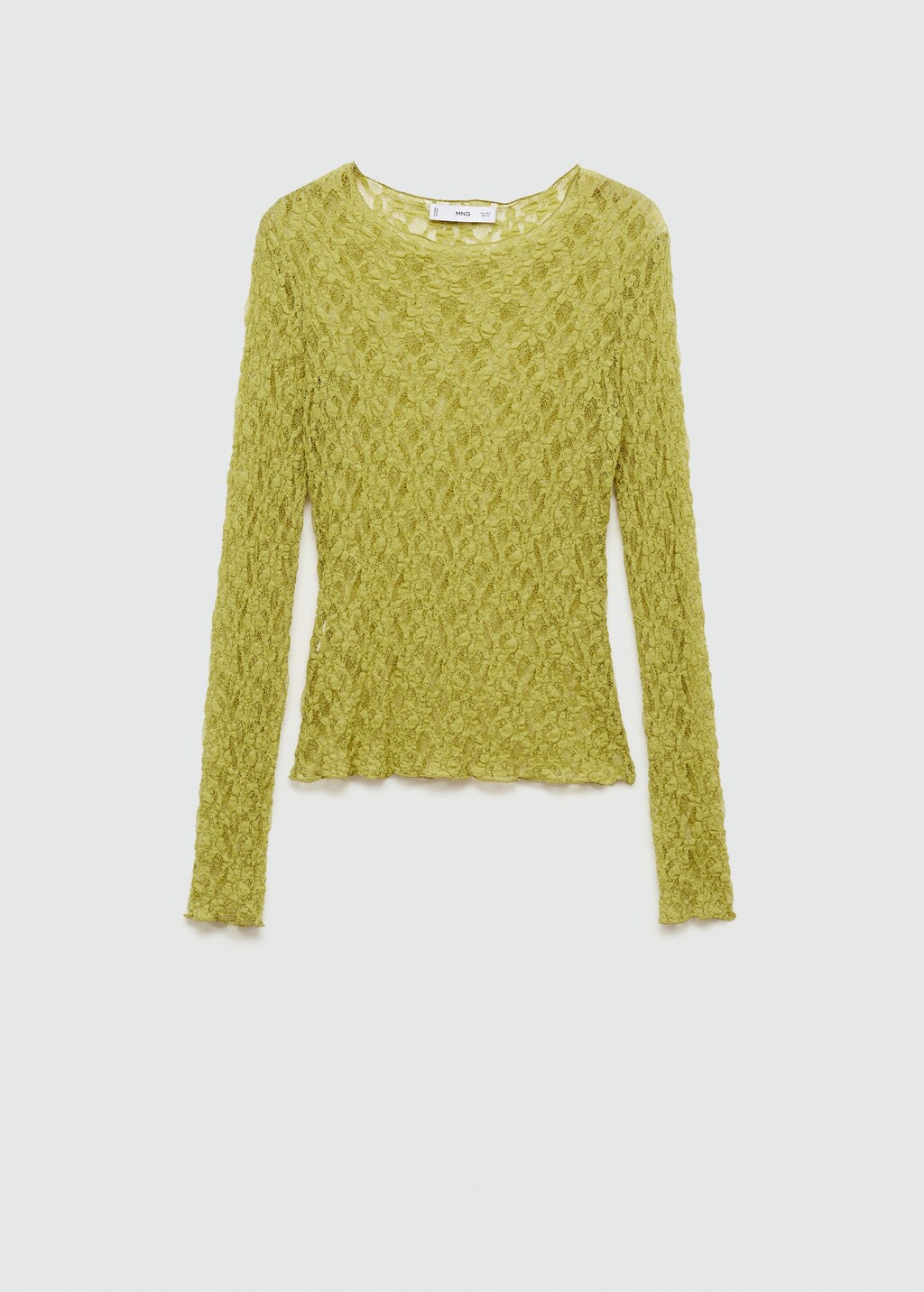 Maglietta pizzo collo stondato Donna MANGO Italia
