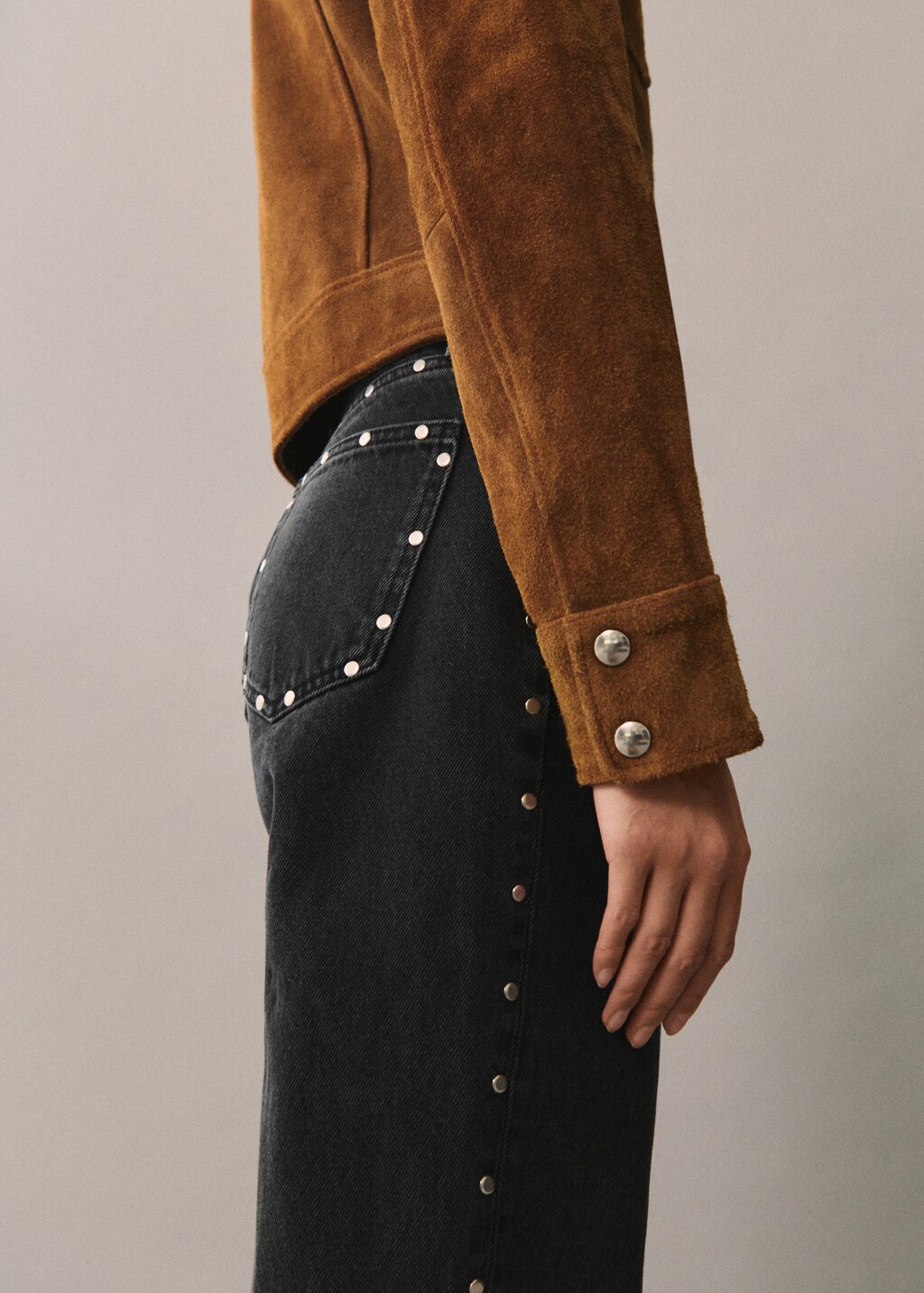 Mango Straight-fit jeans with studs thumbnail