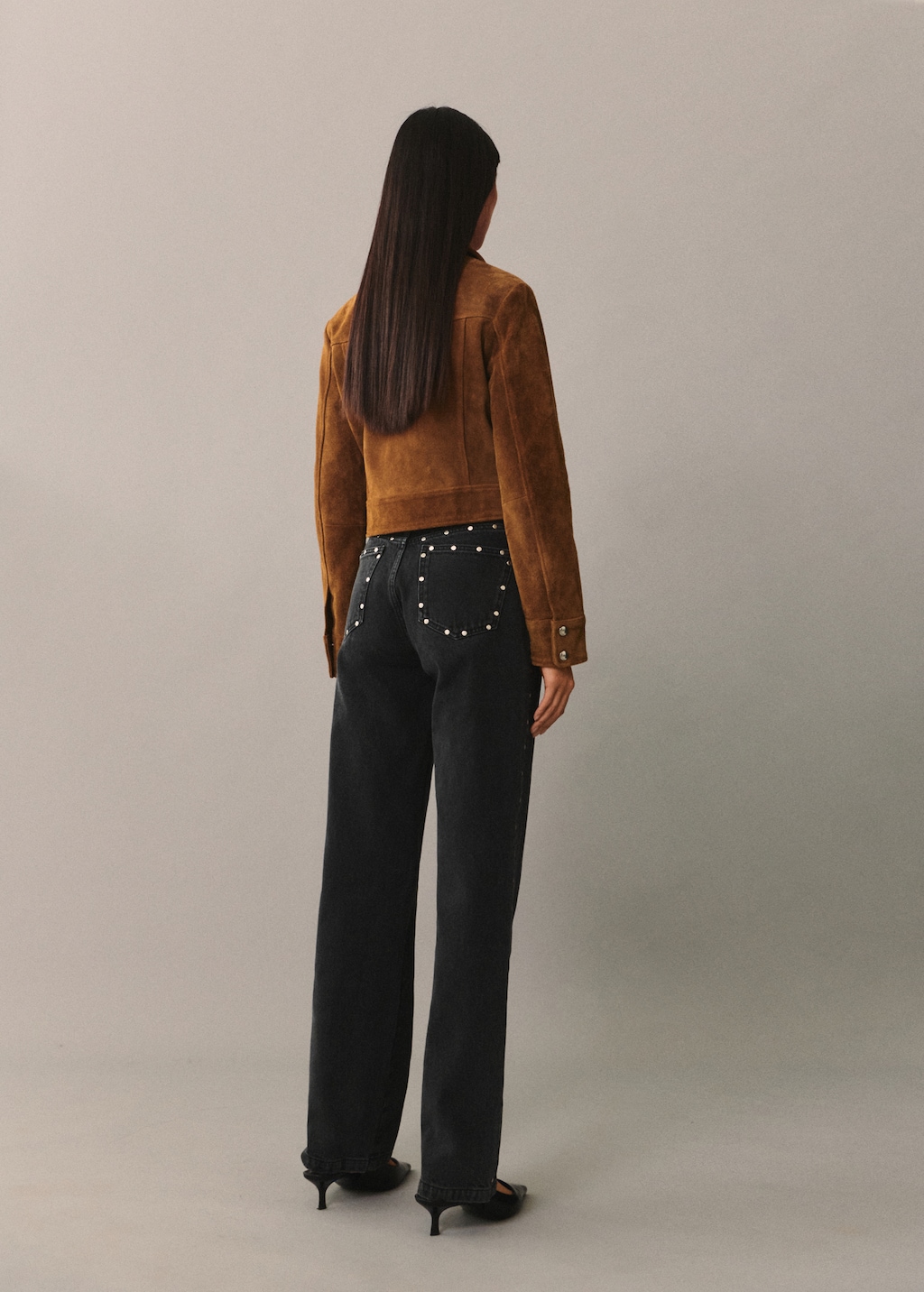 Mango Straight-fit jeans with studs thumbnail