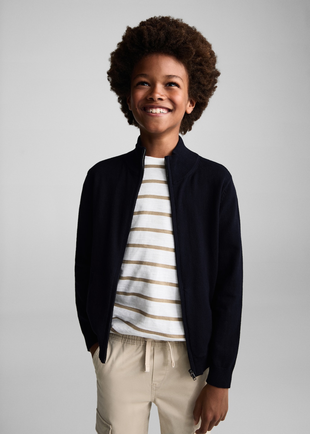 Zipped knit cardigan Kids MANGO Ireland