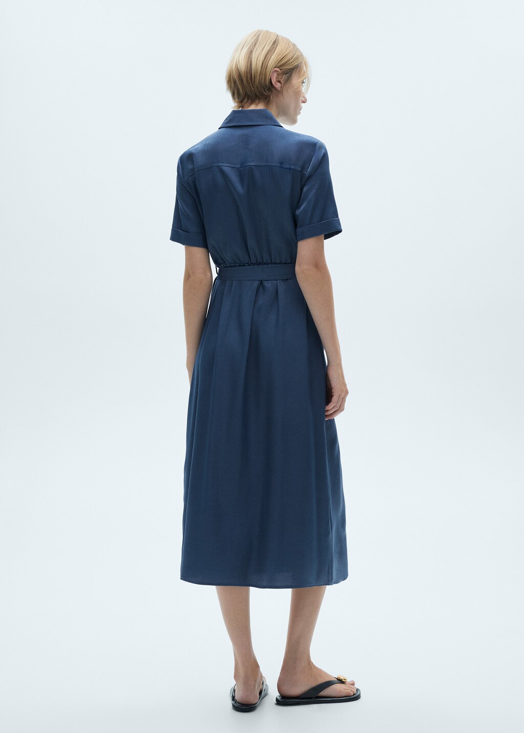 Satin shirt dress | MANGO Japan