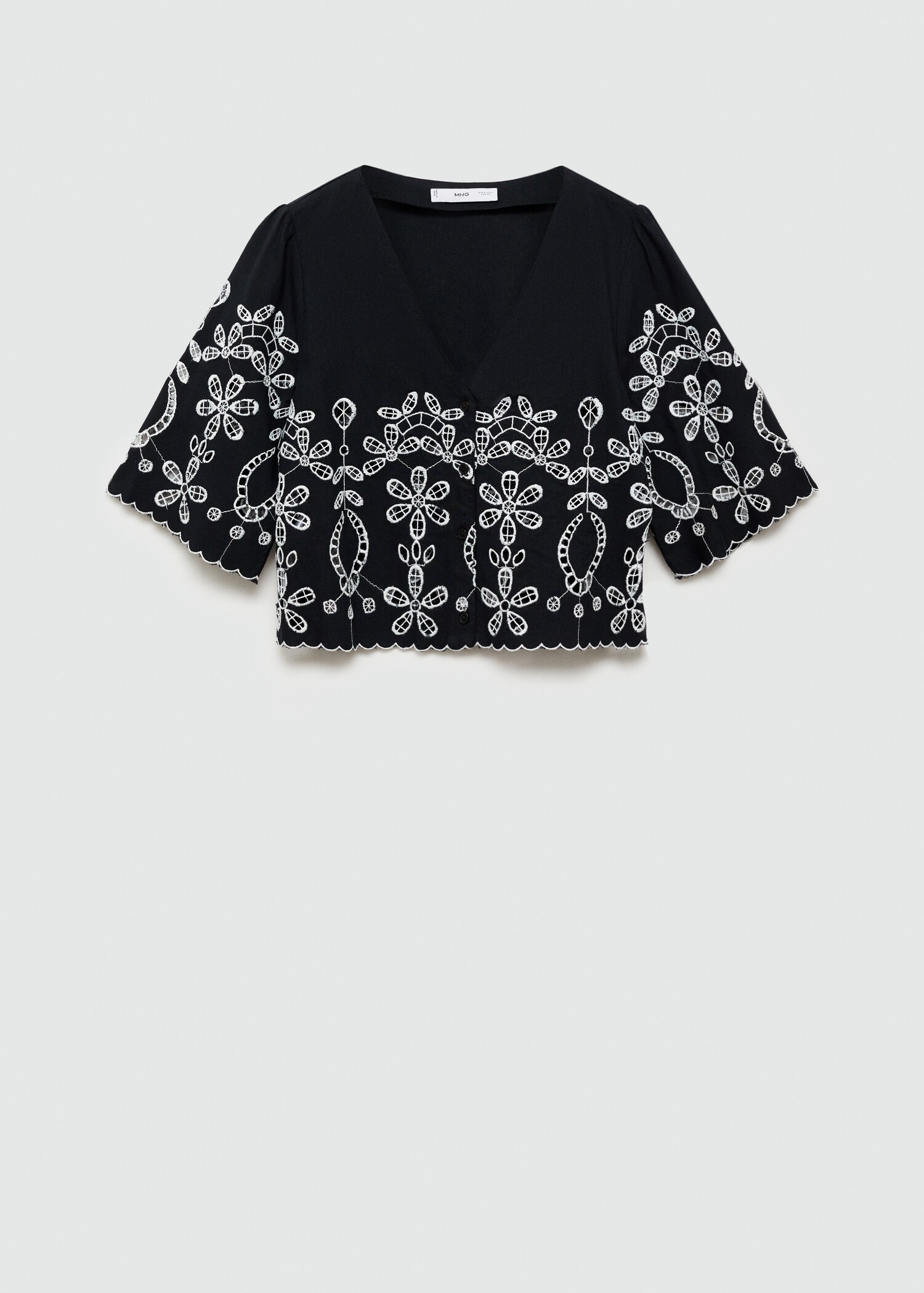 Embroidered crop top - Article without model