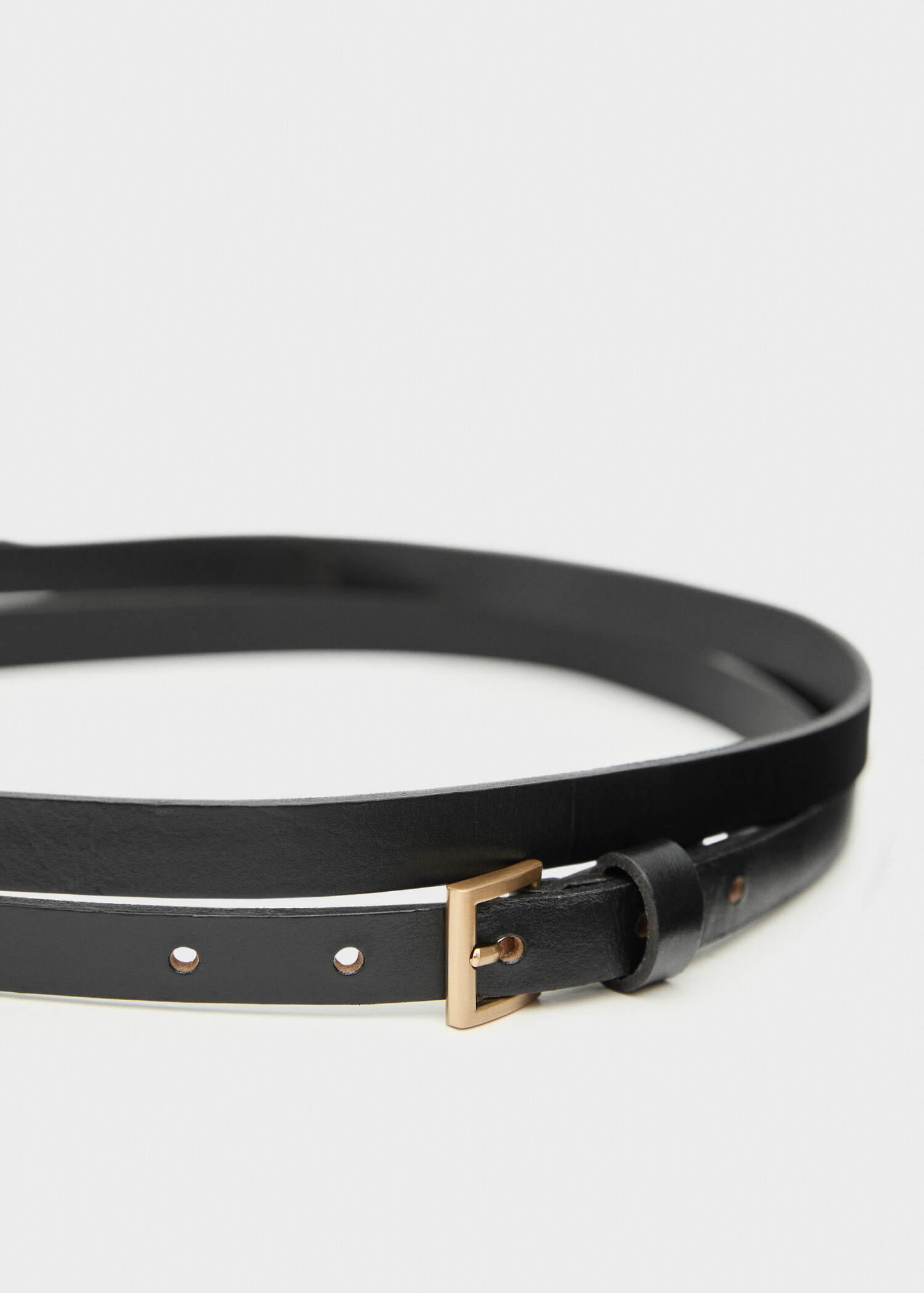 Ceinture fine 100 % cuir double tour - Plan moyen