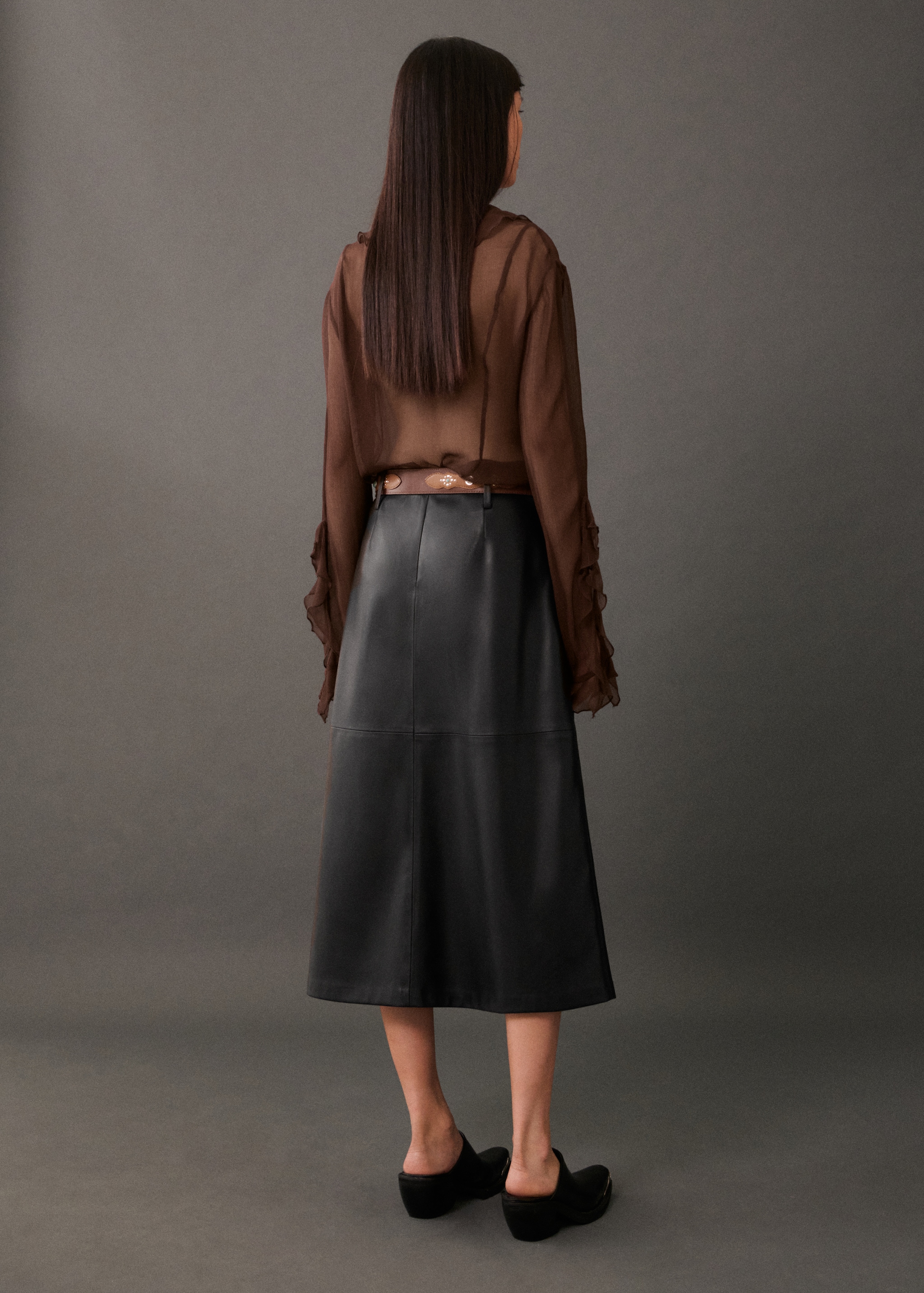 Leather-effect midi-skirt MANGO Niger - Main Image