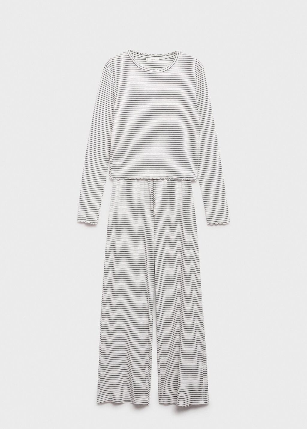 Grey and white striped pajamas sale