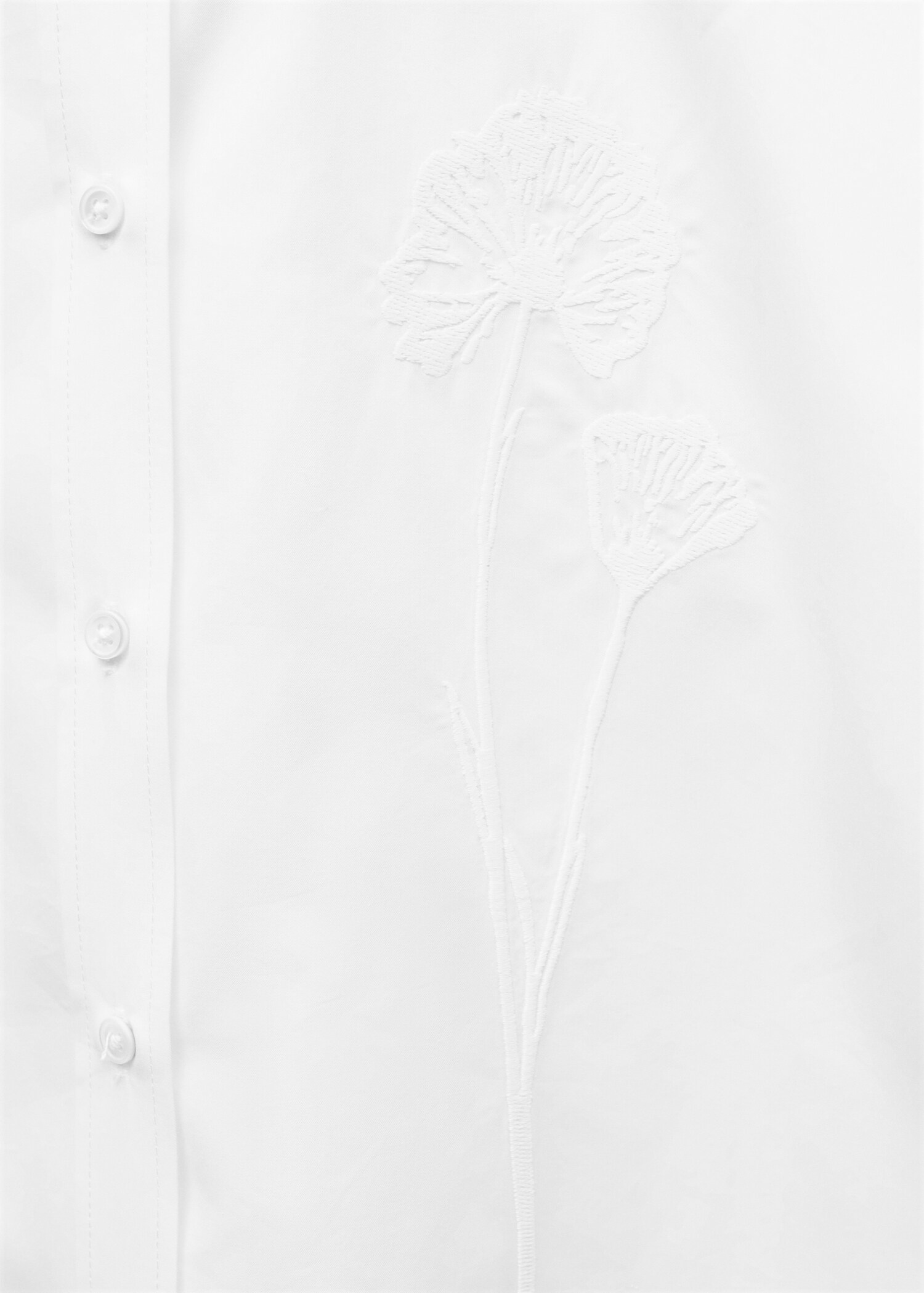 Oversized poplin shirt with embroidery detail - Détail de l'article 0