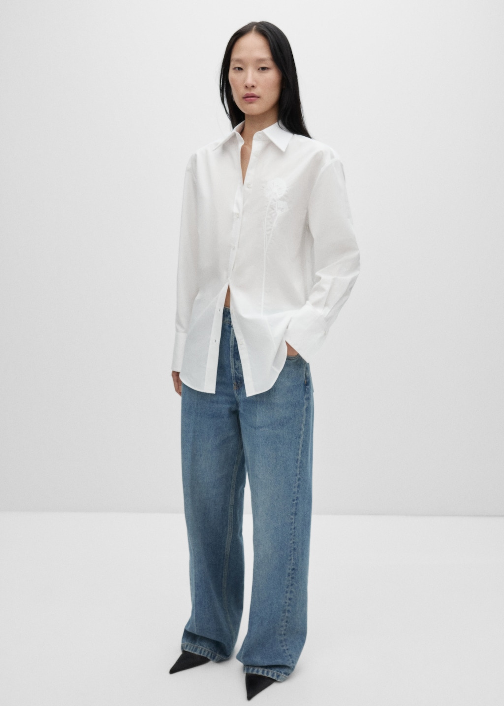 Camisa popelin blanca mujer hotsell