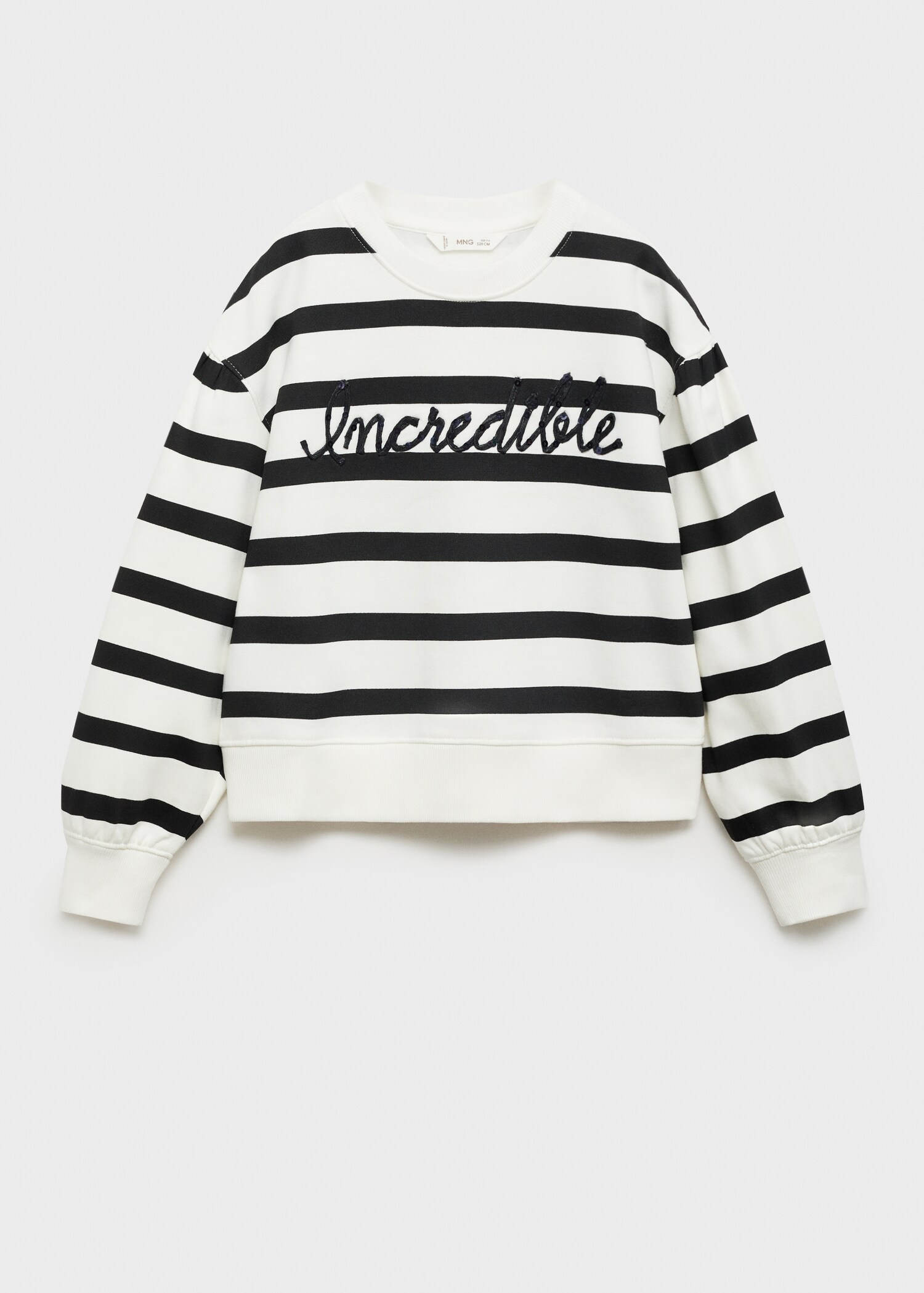 Sweat-shirt rayures détail brodé - Article sans modèle
