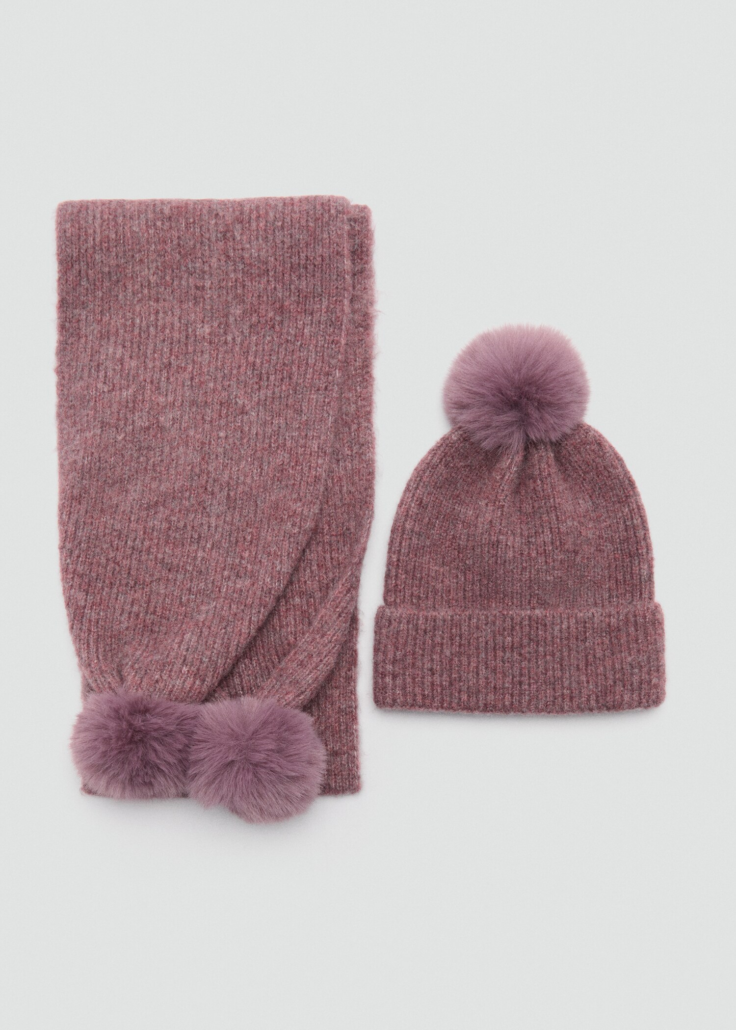 Pompom bicolour knit beanie - Details of the article 1