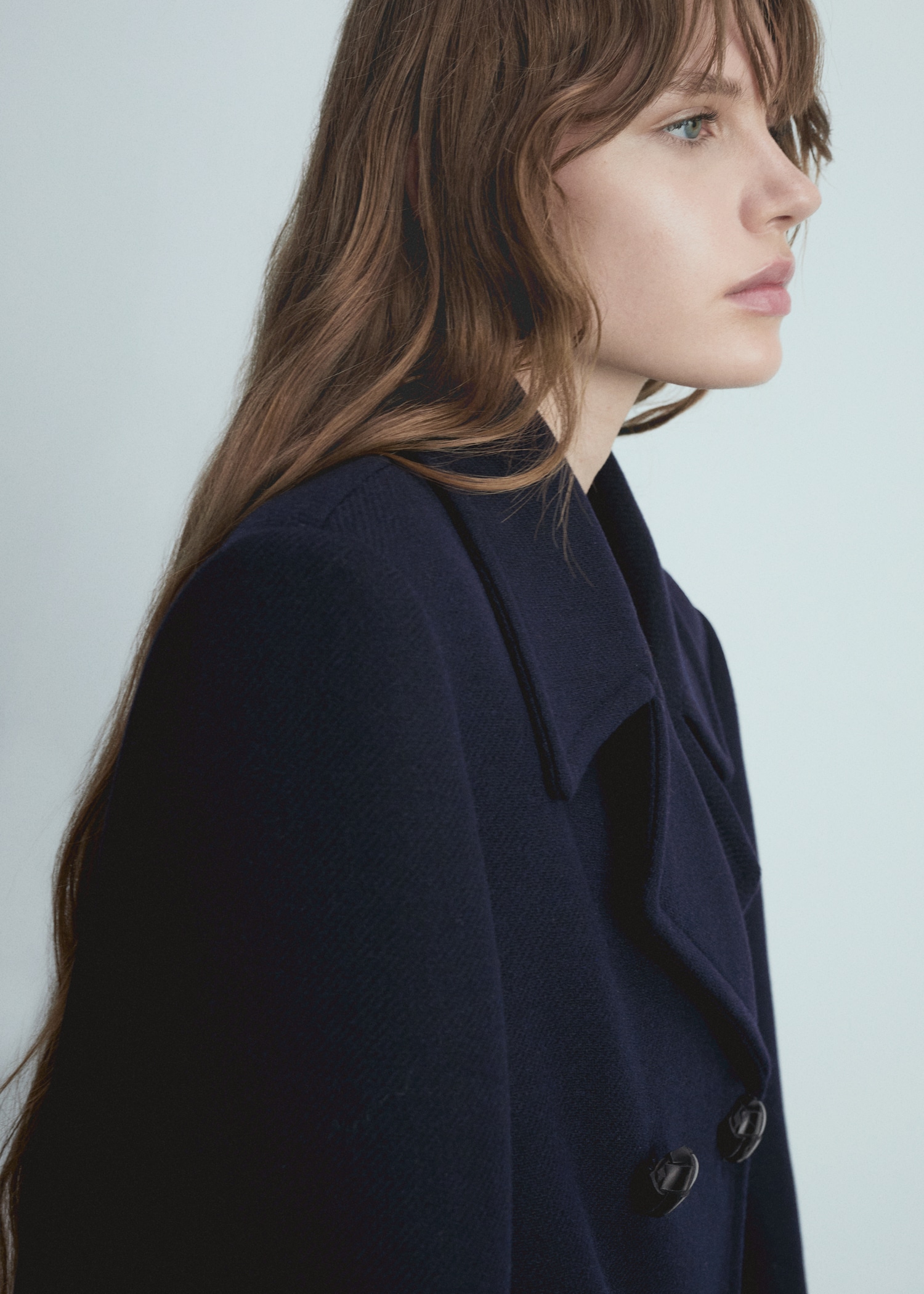 Azul Marino Chaquetas Invierno Mujer Mango Abrigo Azul Mango