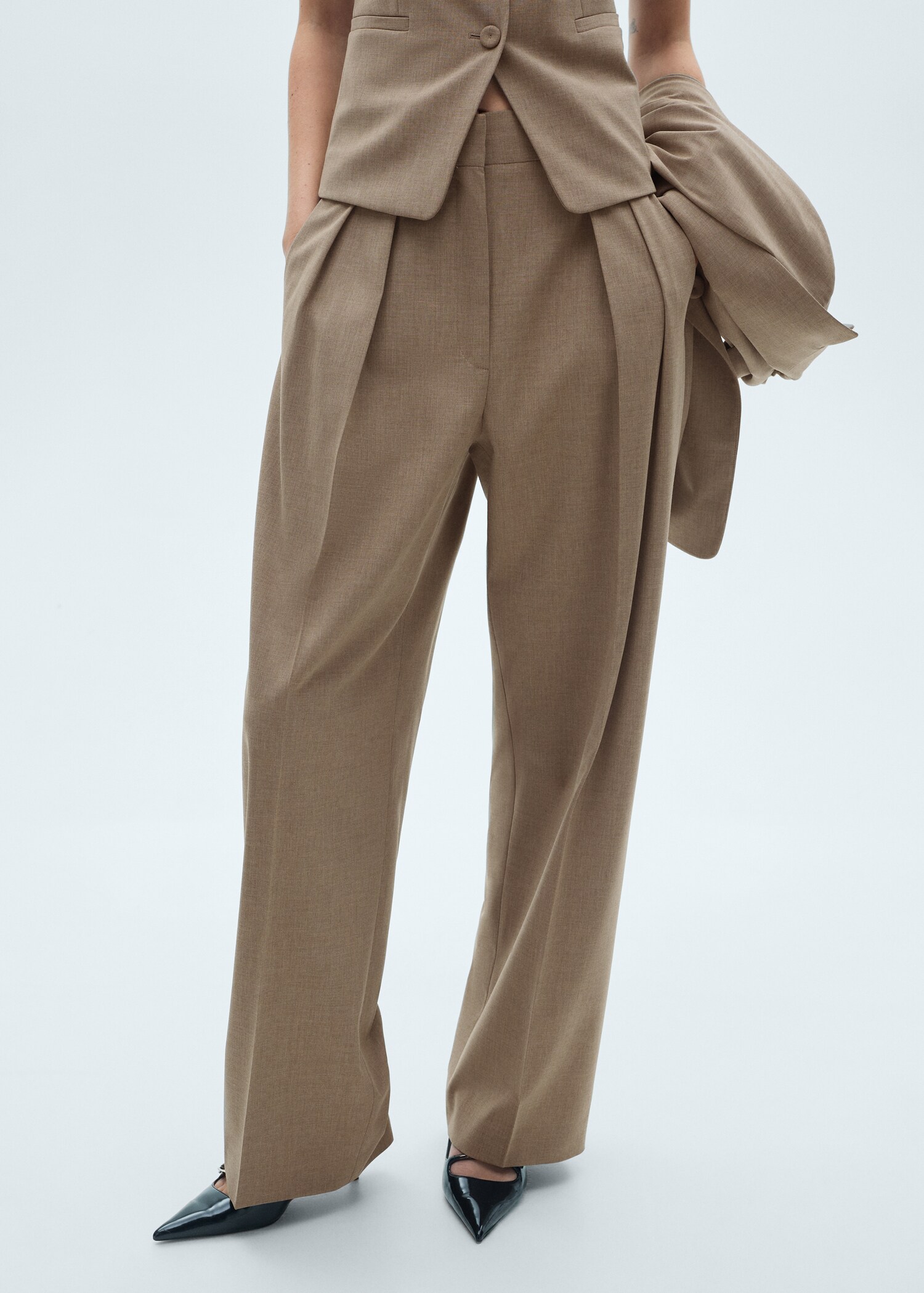 Wool suit trousers - Medium plane