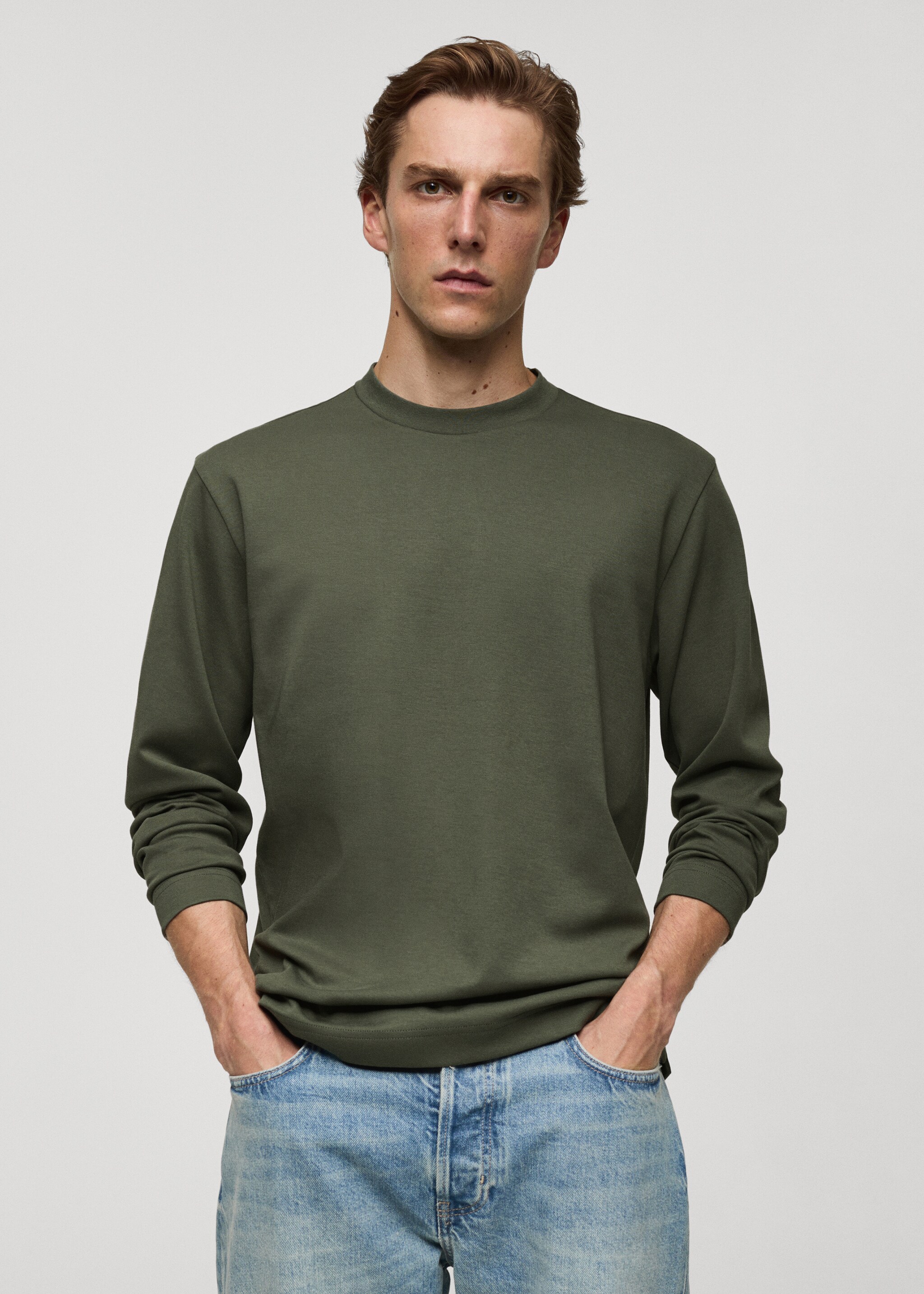 T-shirt 100 % coton manches longues - Plan moyen