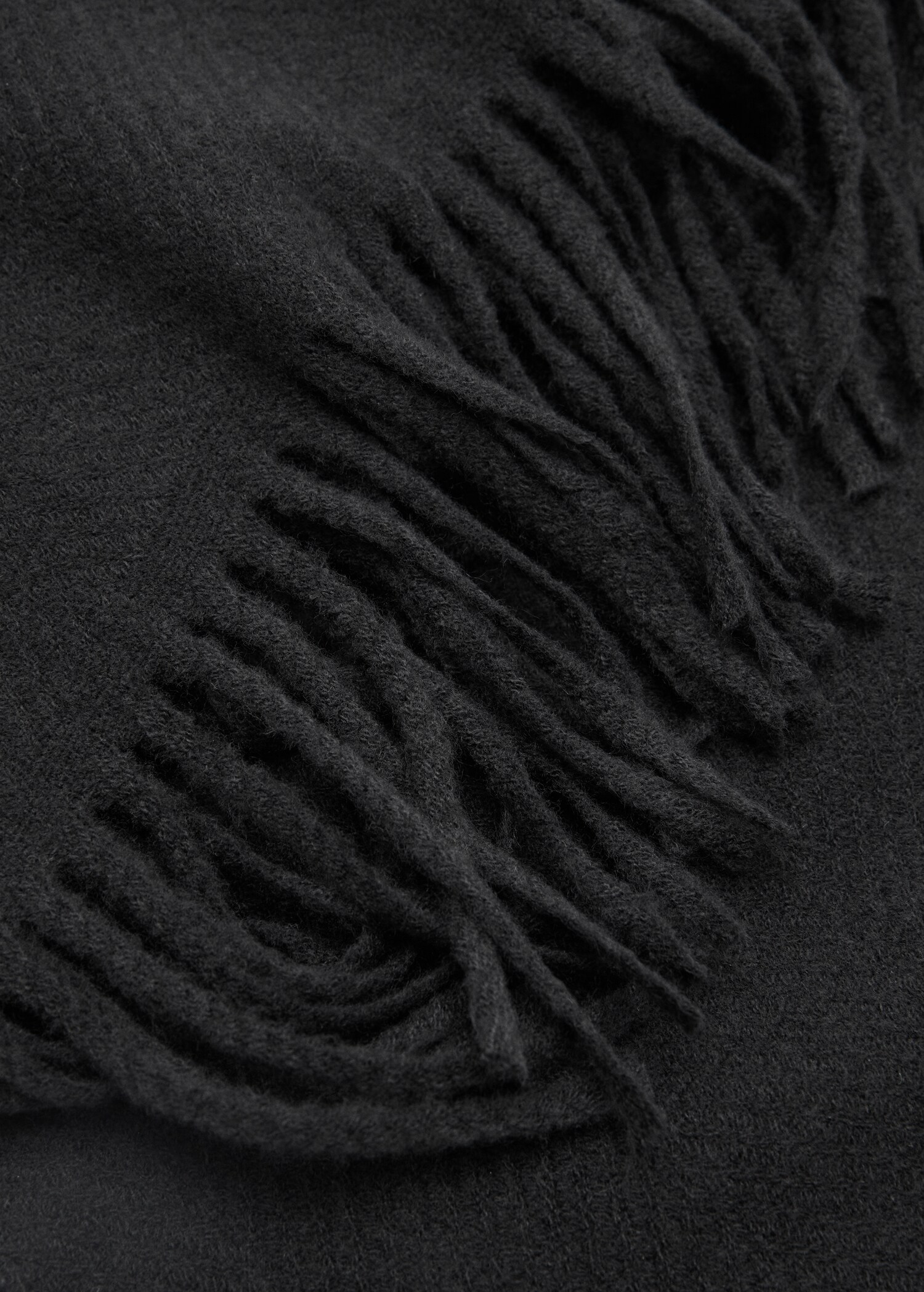 Plain fringed scarf - Medium plane