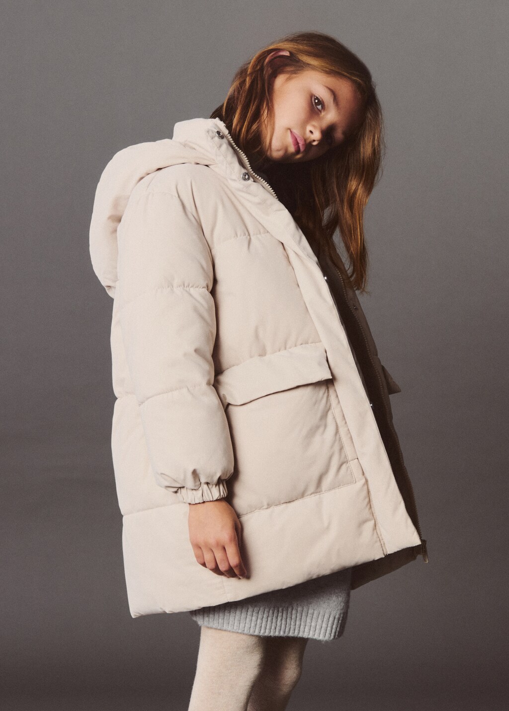 Quilted parka with hood hotsell