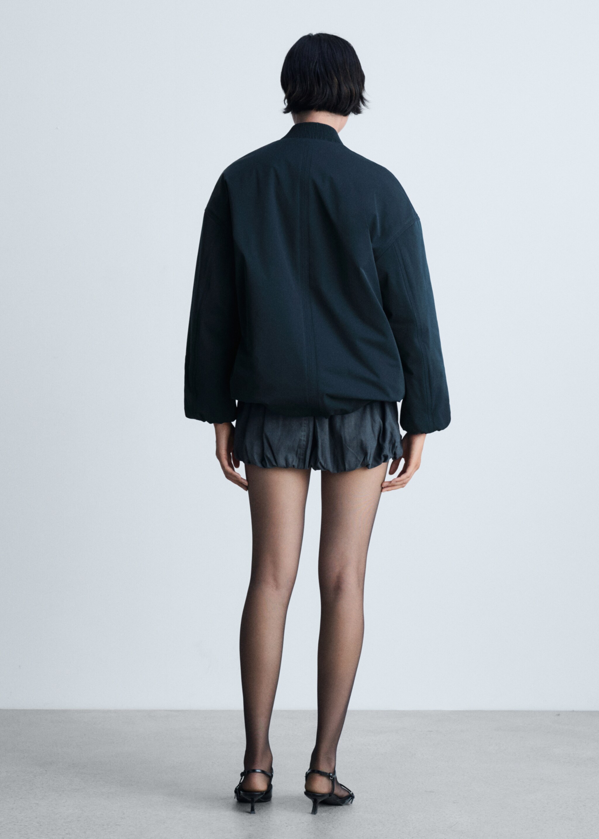 Chaqueta bomber doble cremallera - Reverso del artículo