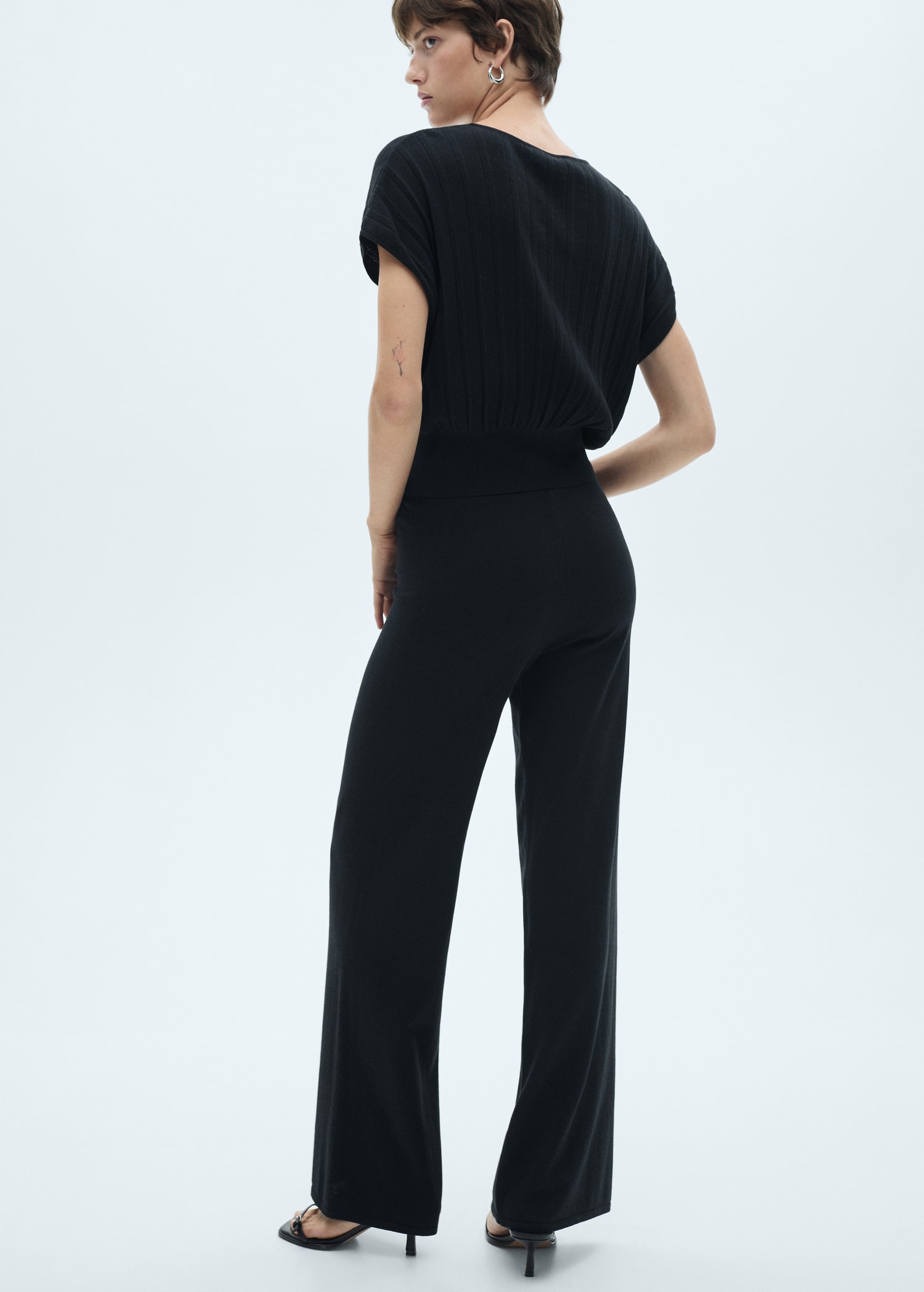 Pantalon wideleg maille fine - Verso de l’article