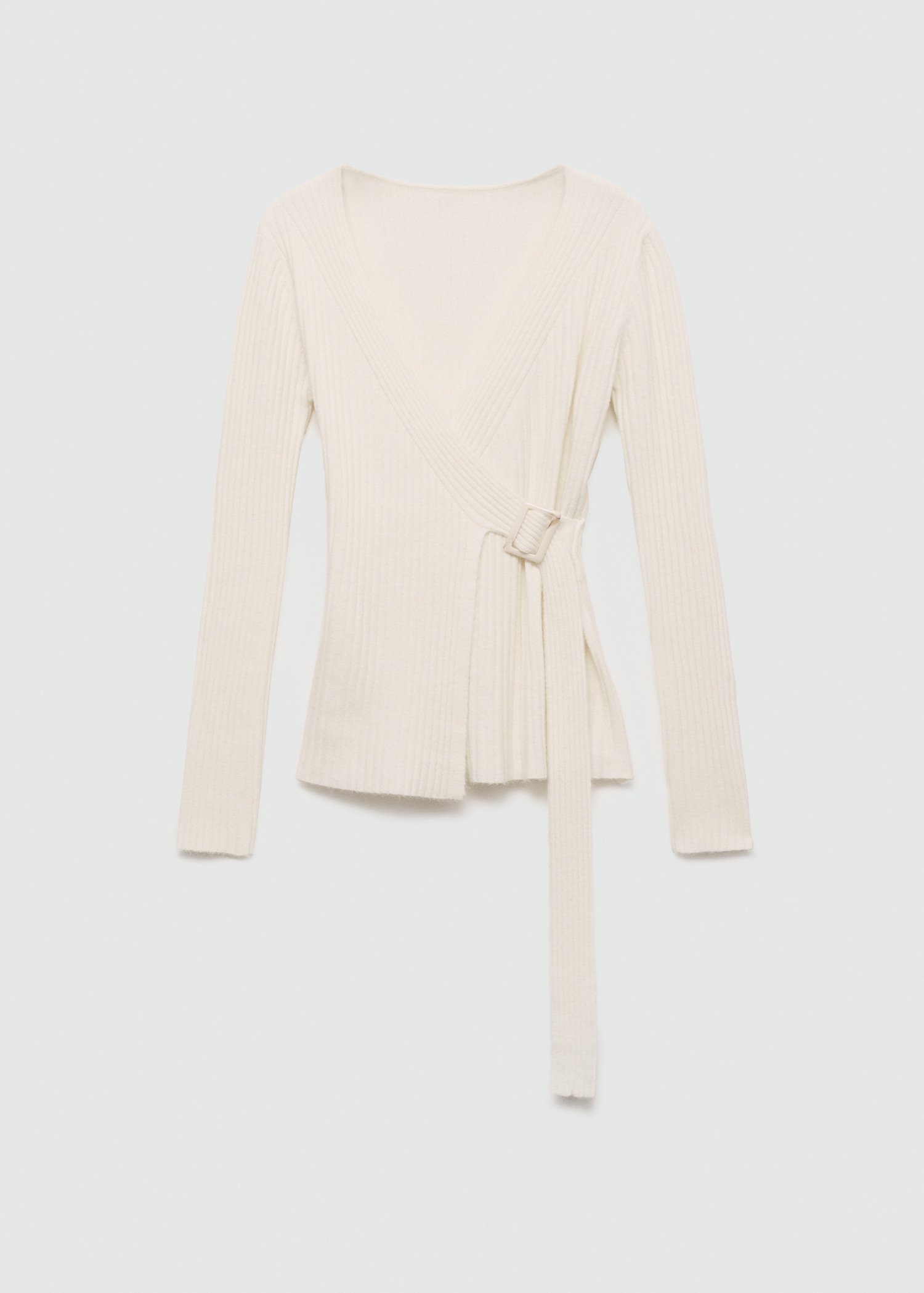 Ribbed cardigan with buckle - Article without model