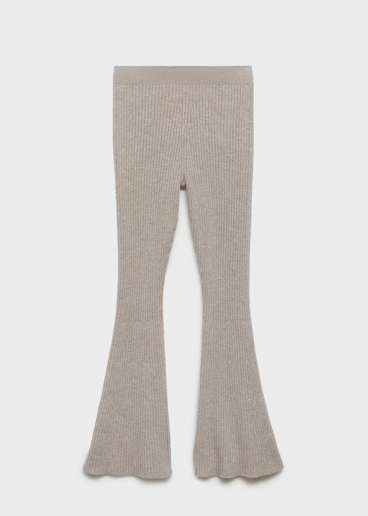 Flared ribbed knitted trousers - Article without model