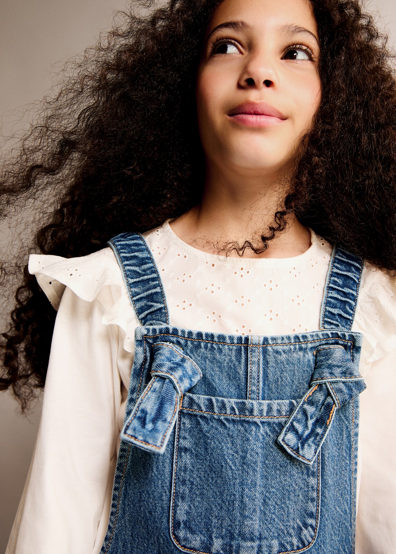 Long denim dungarees - Medium plane