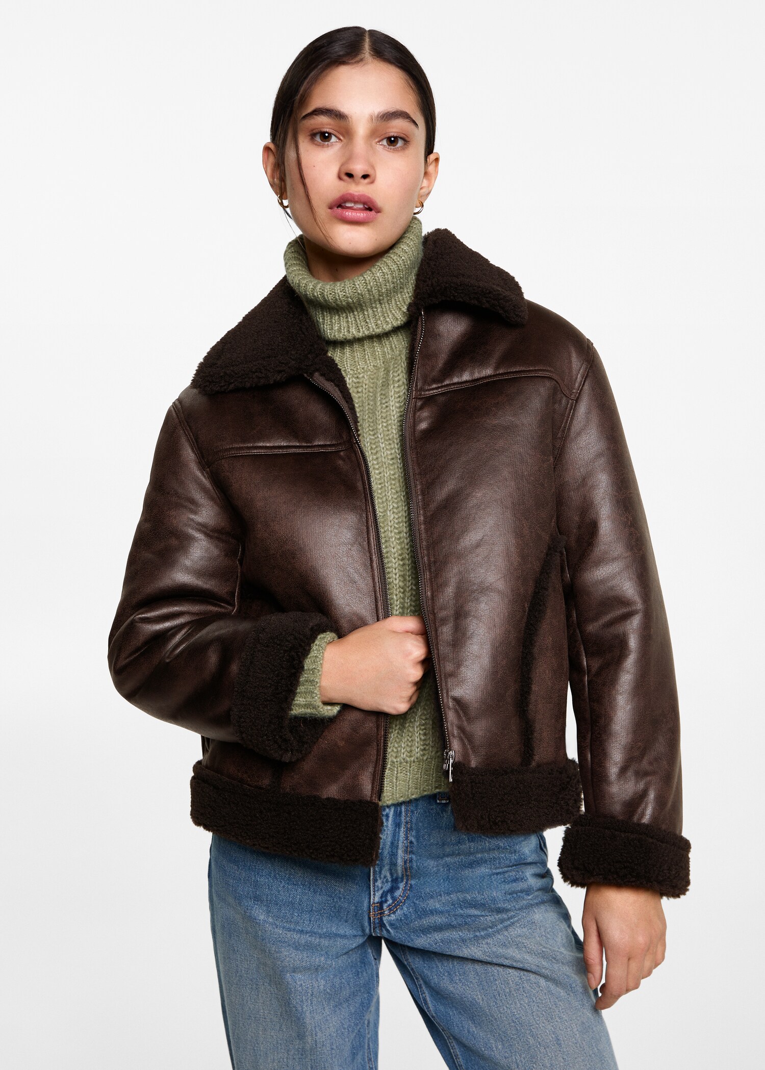 Sheepskin-effect jacket - Medium plane