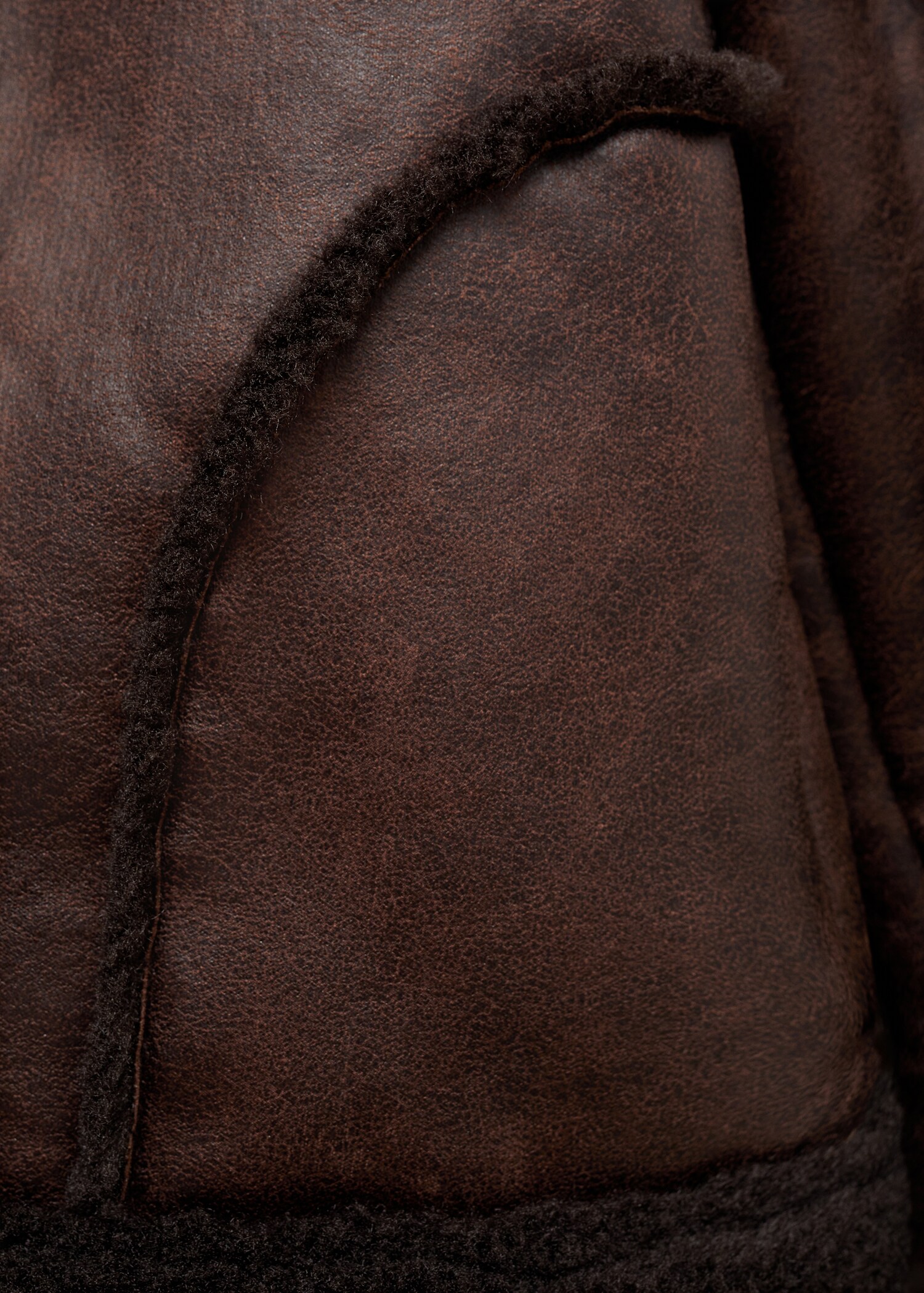 Leather-effect fleece jacket - Details of the article 0