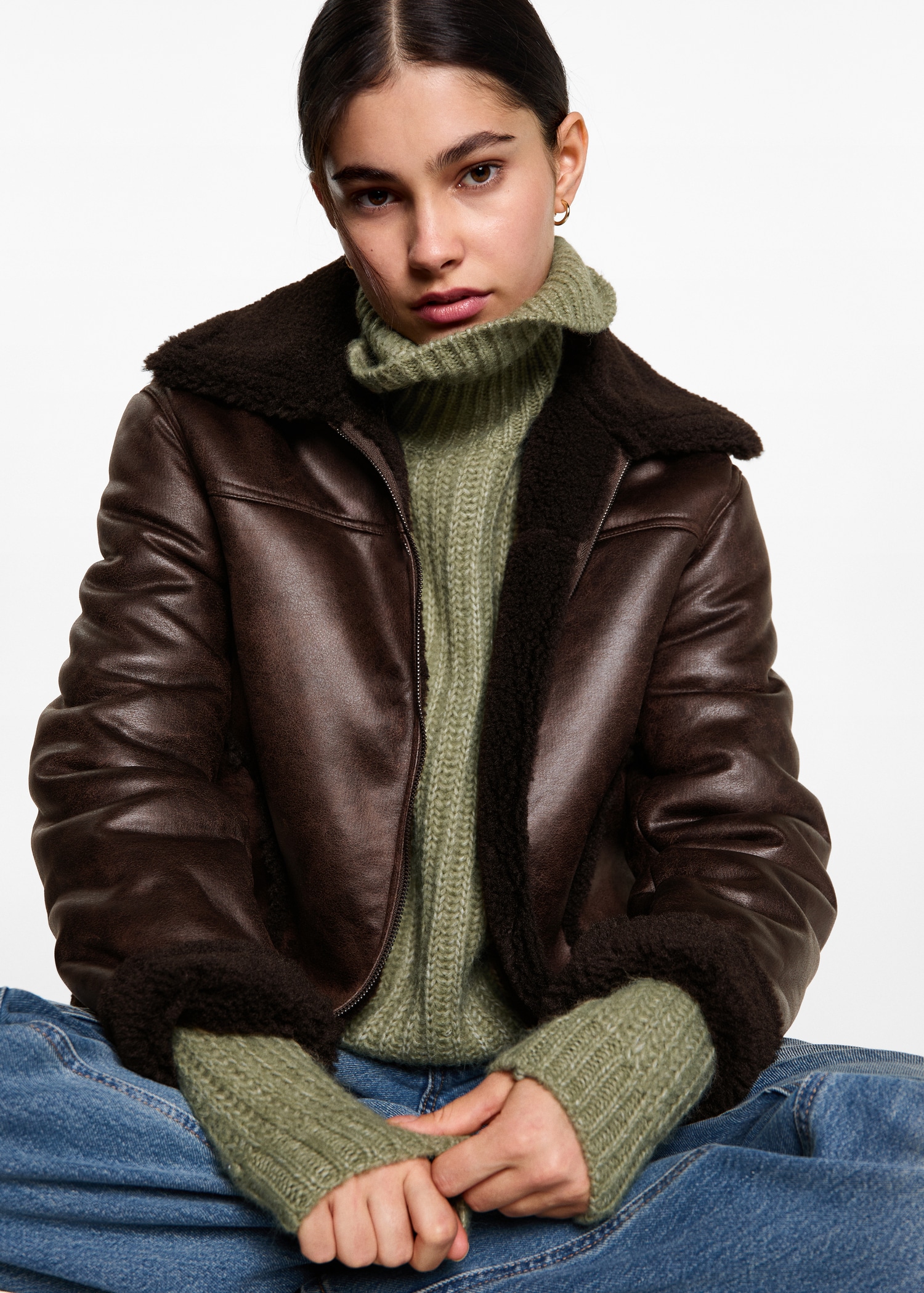 Leather-effect fleece jacket - Details of the article 2