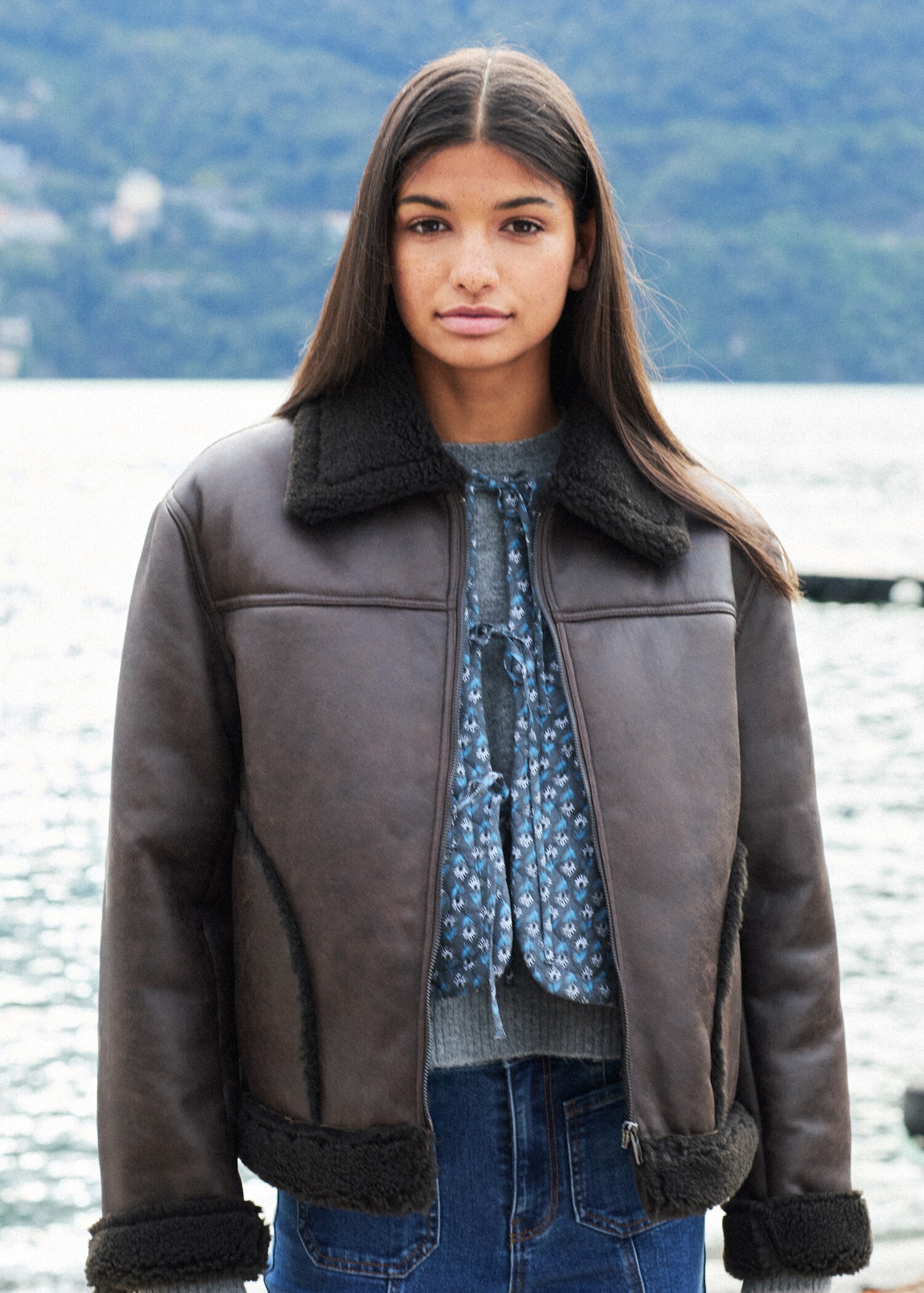 Leather-effect fleece jacket - Details of the article 5