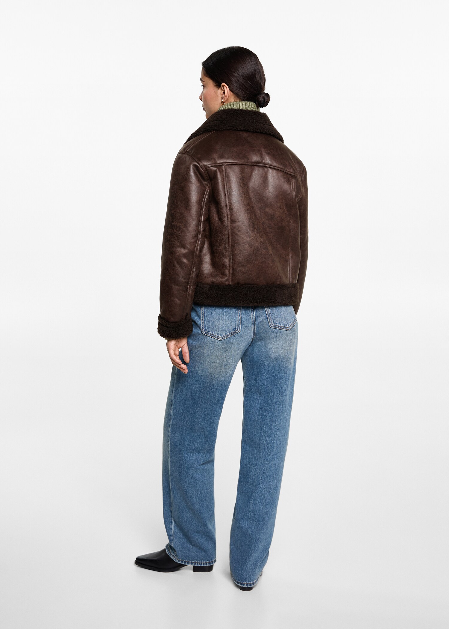 Leather-effect fleece jacket - Reverse of the article