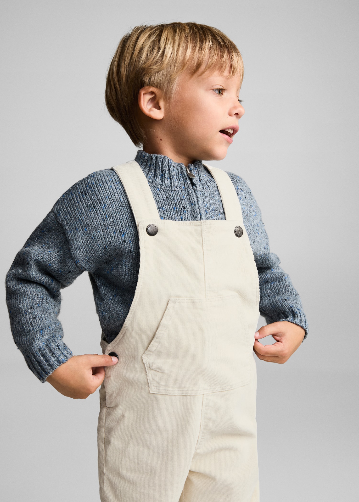 Long corduroy dungarees - Medium plane