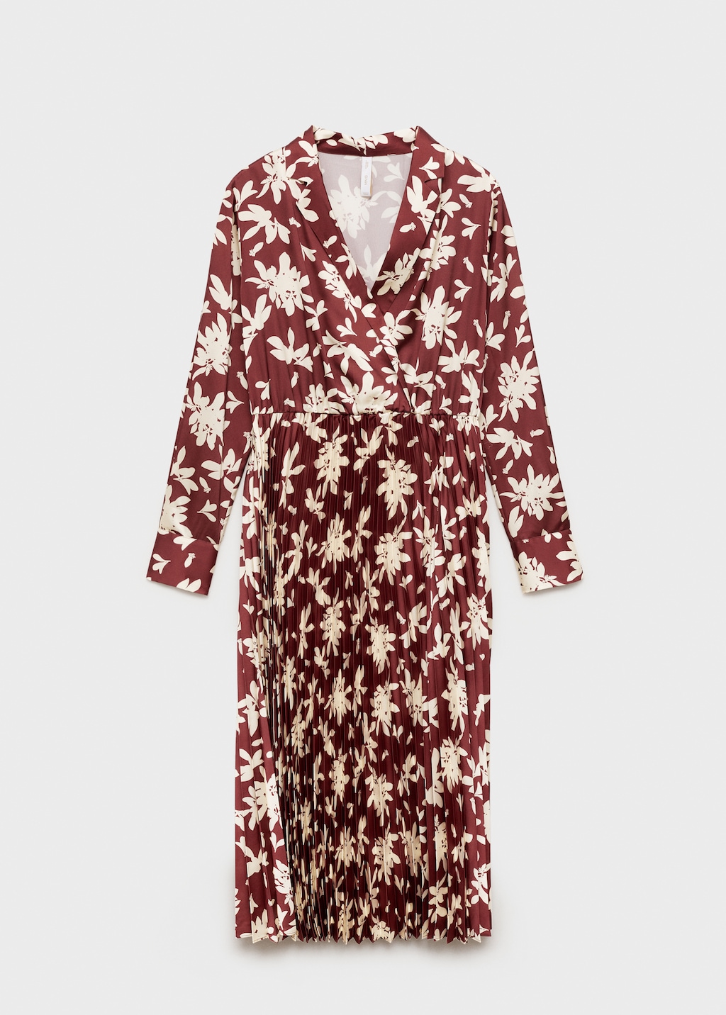 Printed pleated dress mango discount