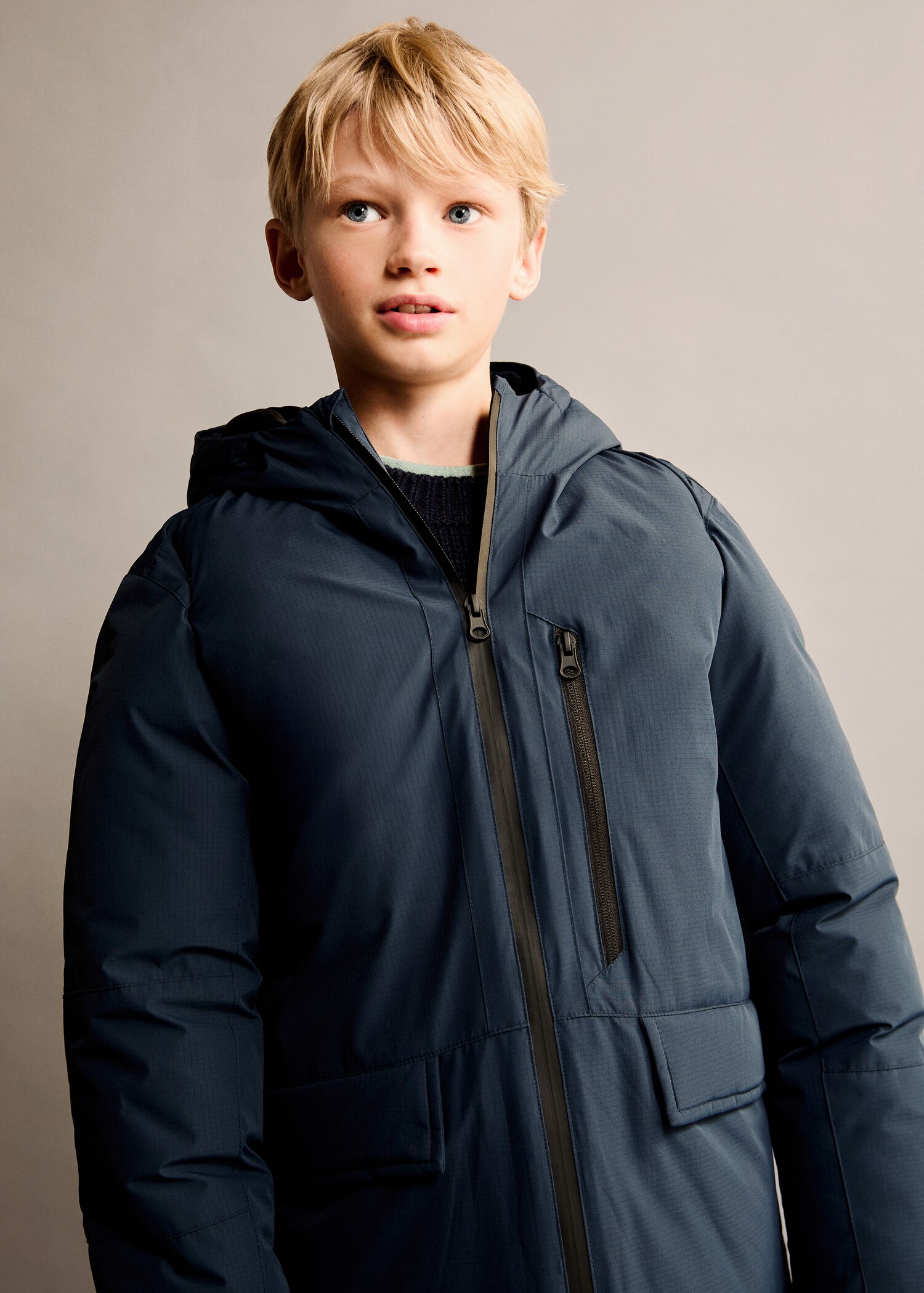Hood quilted coat - Medium plane