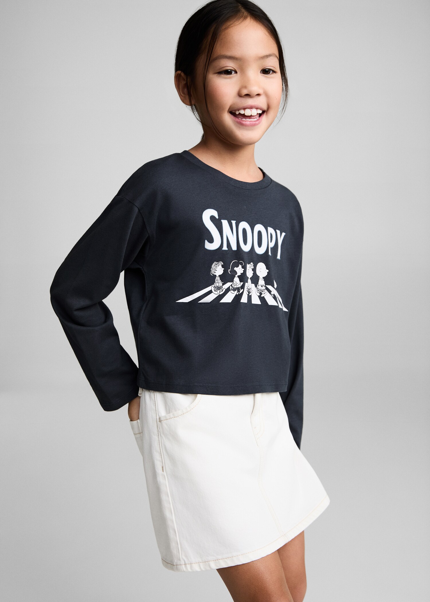 T-shirt manches longues Snoopy - Plan moyen