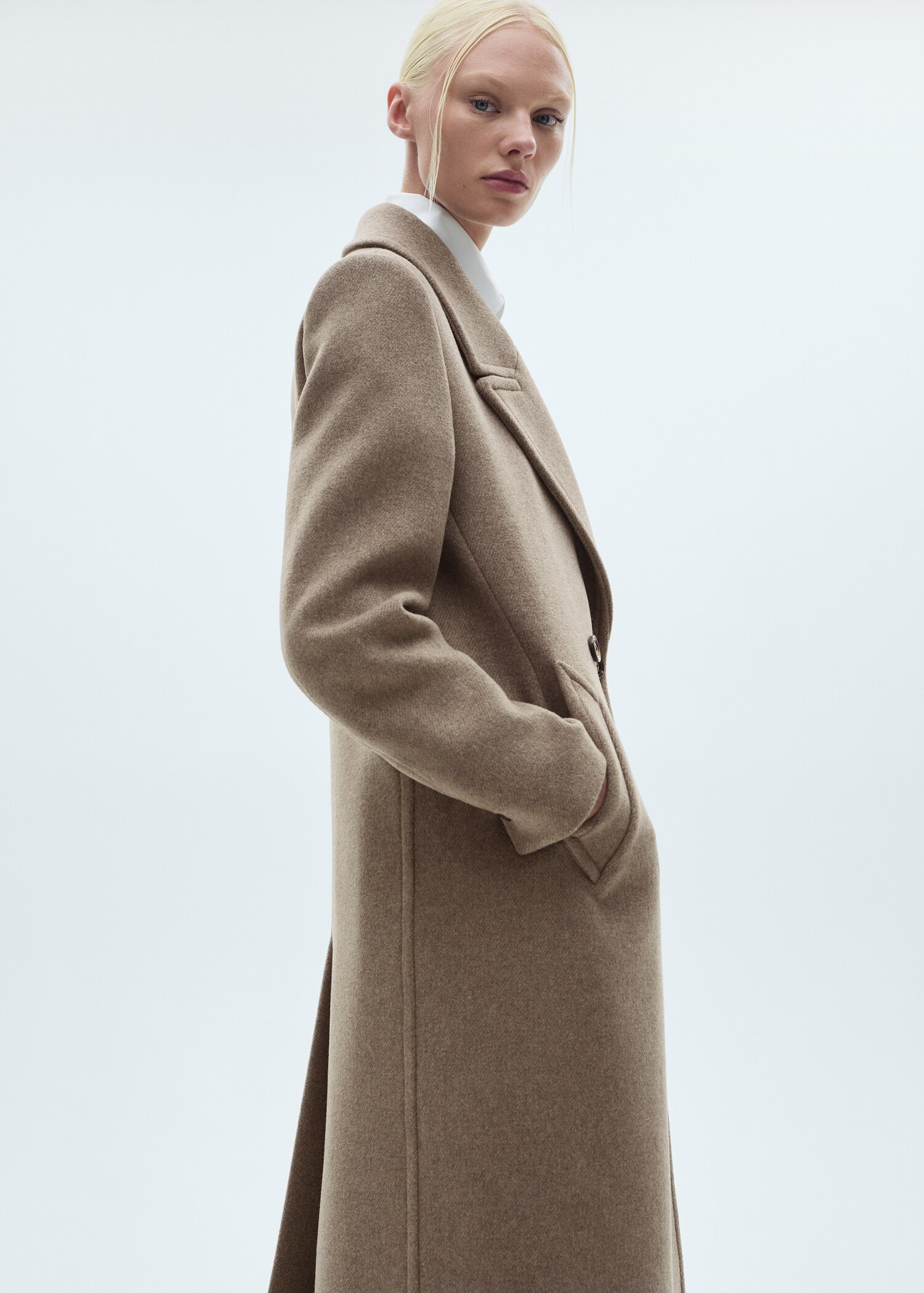 Manteau laine revers - Plan moyen