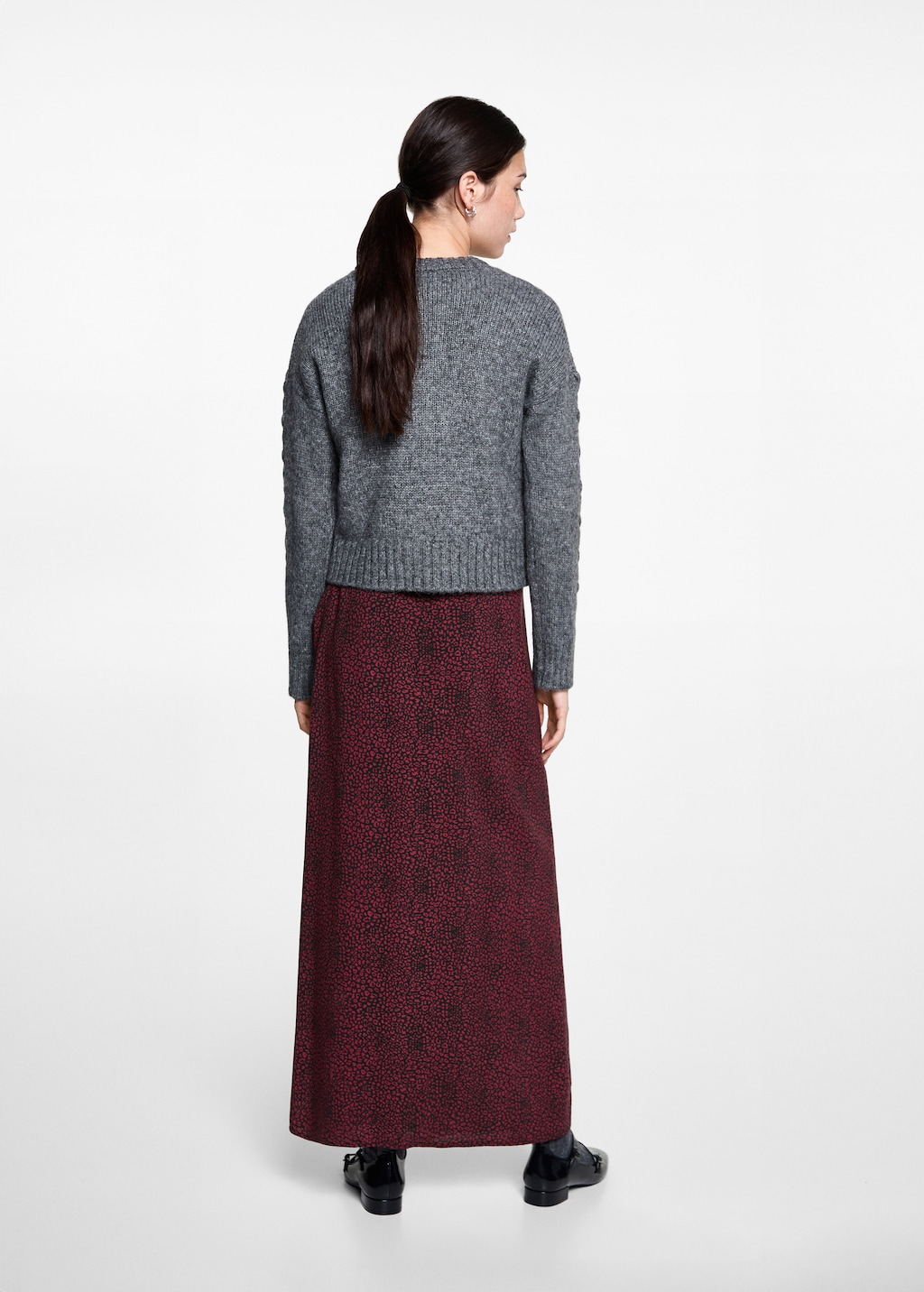 Leopard midi skirt