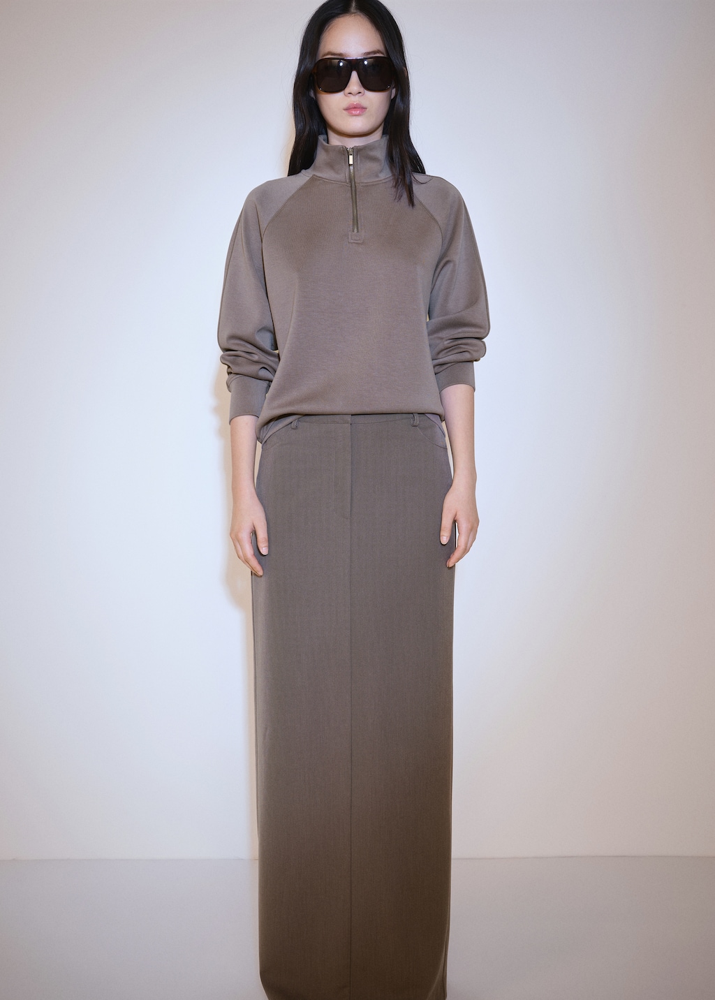 Turtleneck sweatshirt with zip - Women | MANGO USA Turtleneck sweatshirt with zip - Women | MANGO USA