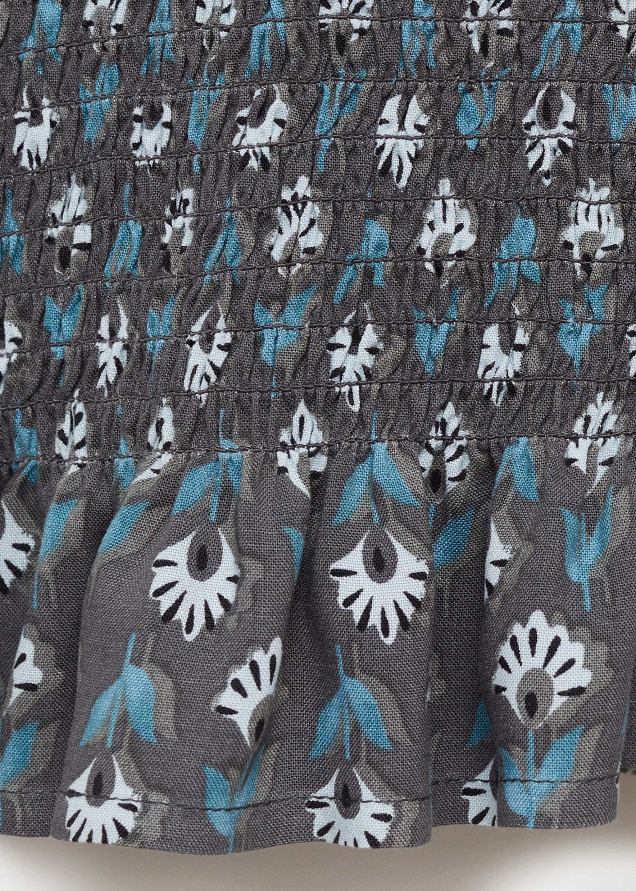 Vestido estampado detalle fruncido - Detalle del artículo 0, Gris antracita. Ref: 77097701-00.