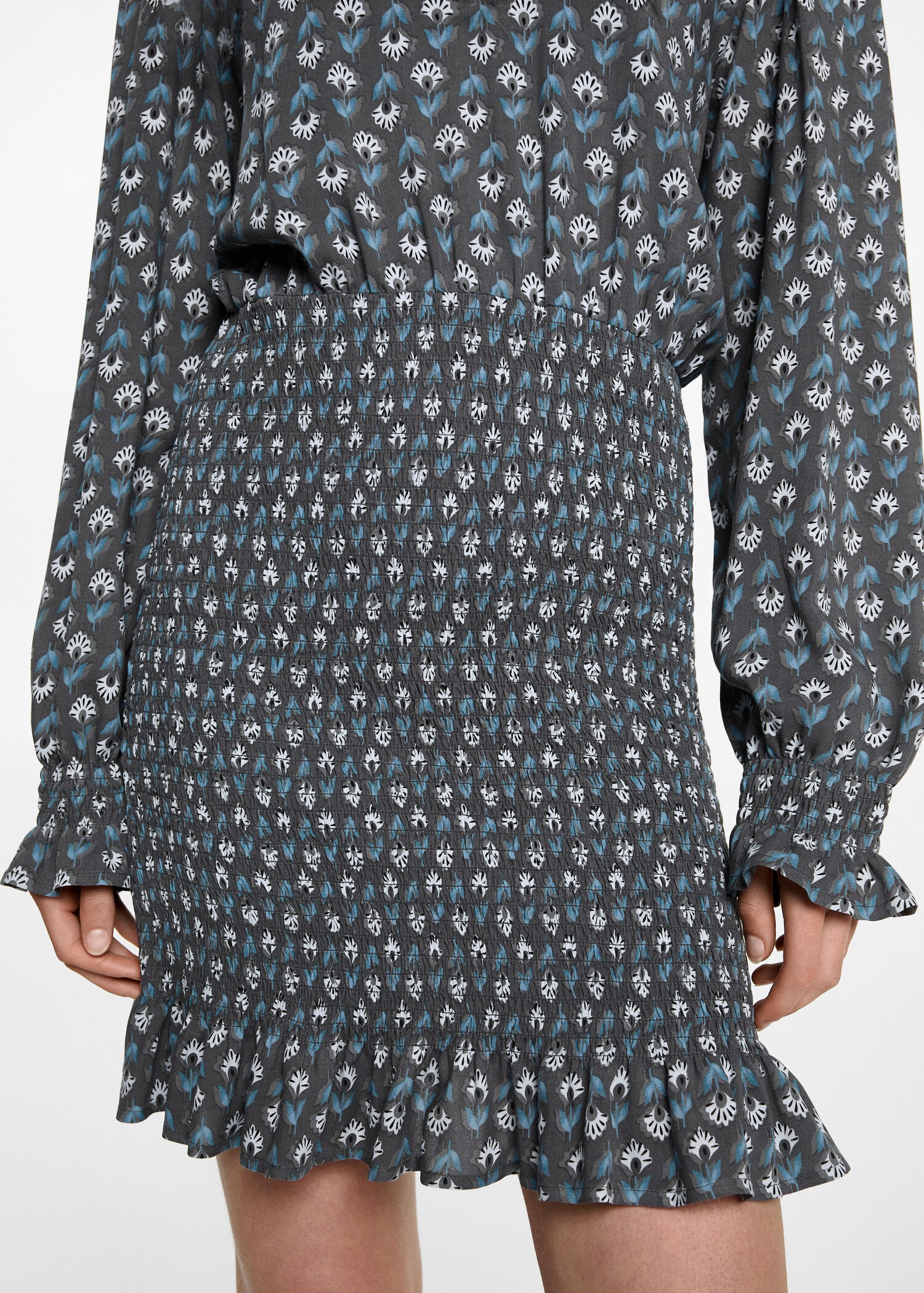 Vestido estampado detalle fruncido - Detalle del artículo 6