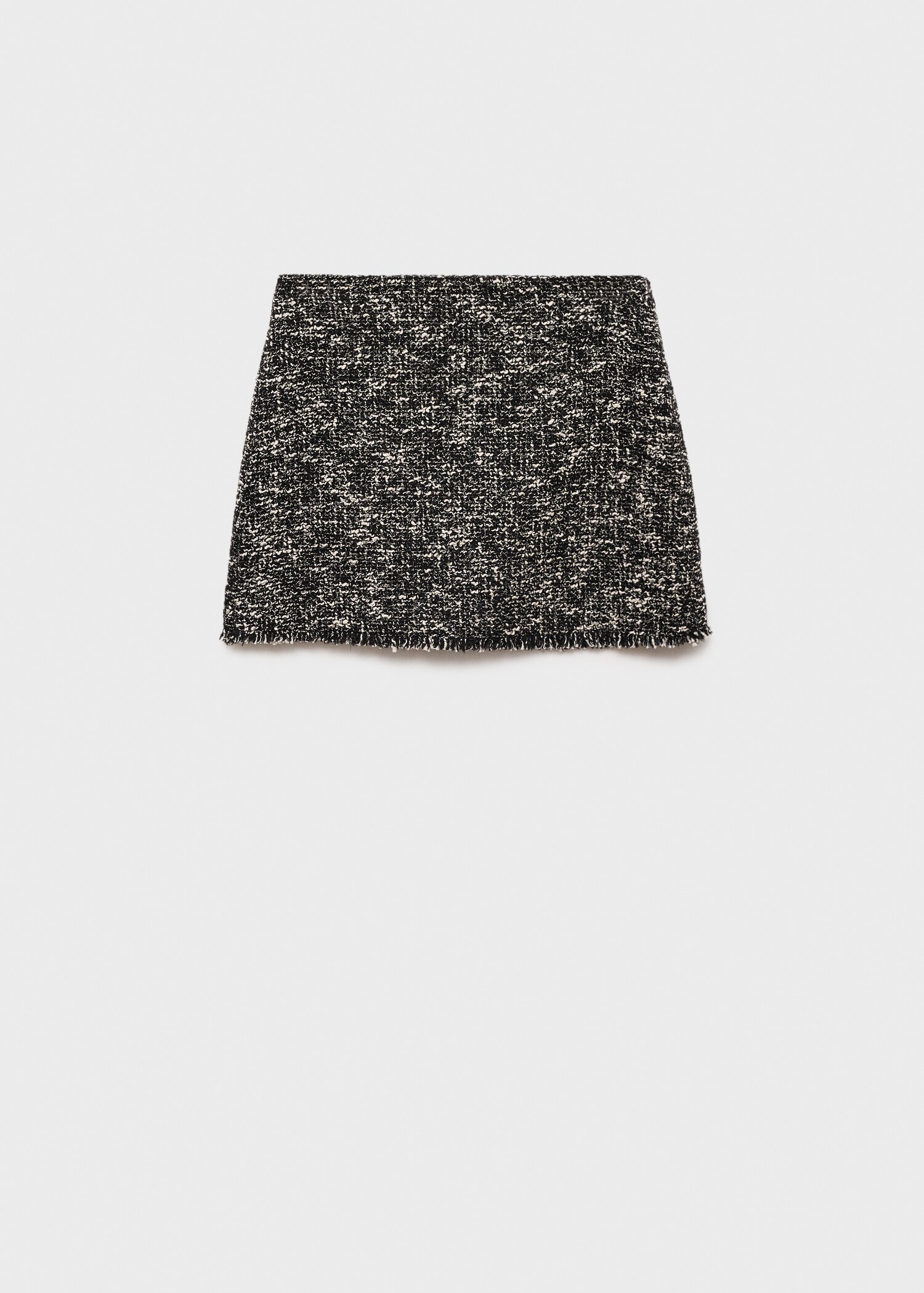 Tweed mini-skirt with frayed edges - Article without model