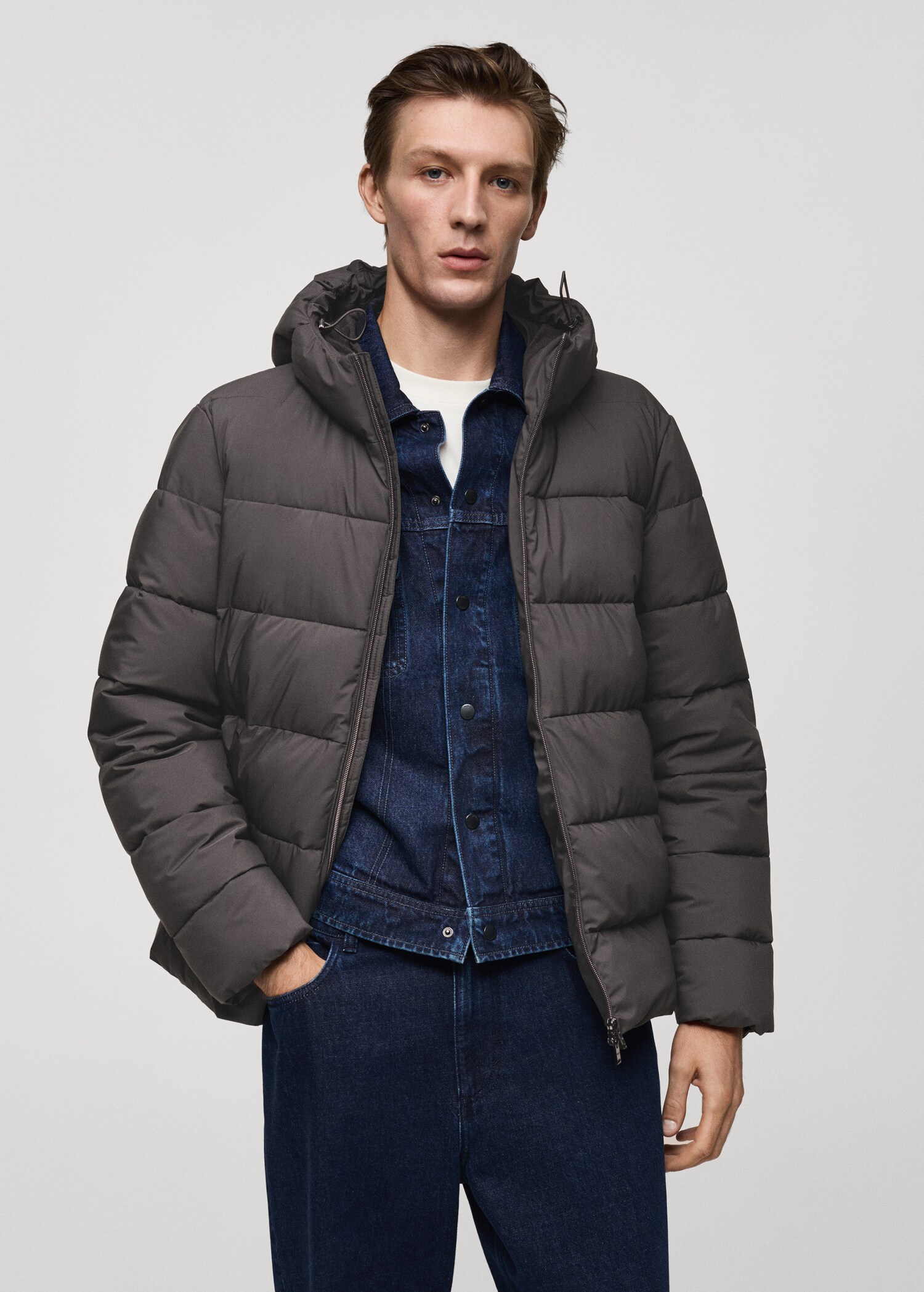 Anorak acolchado impermeable termoregulador - Plano medio