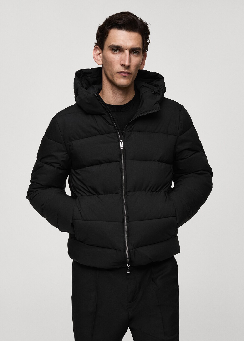Thermoregulating waterproof padded anorak