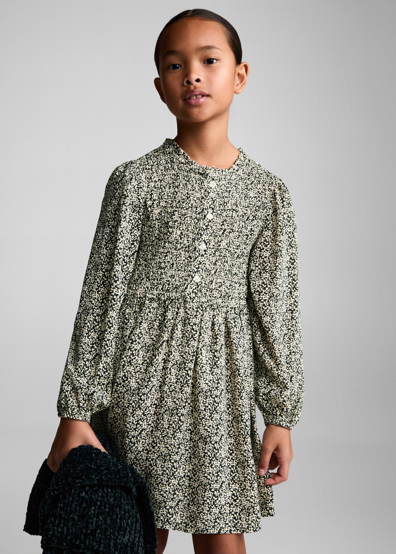 Robe imprimée boutons - Plan moyen
