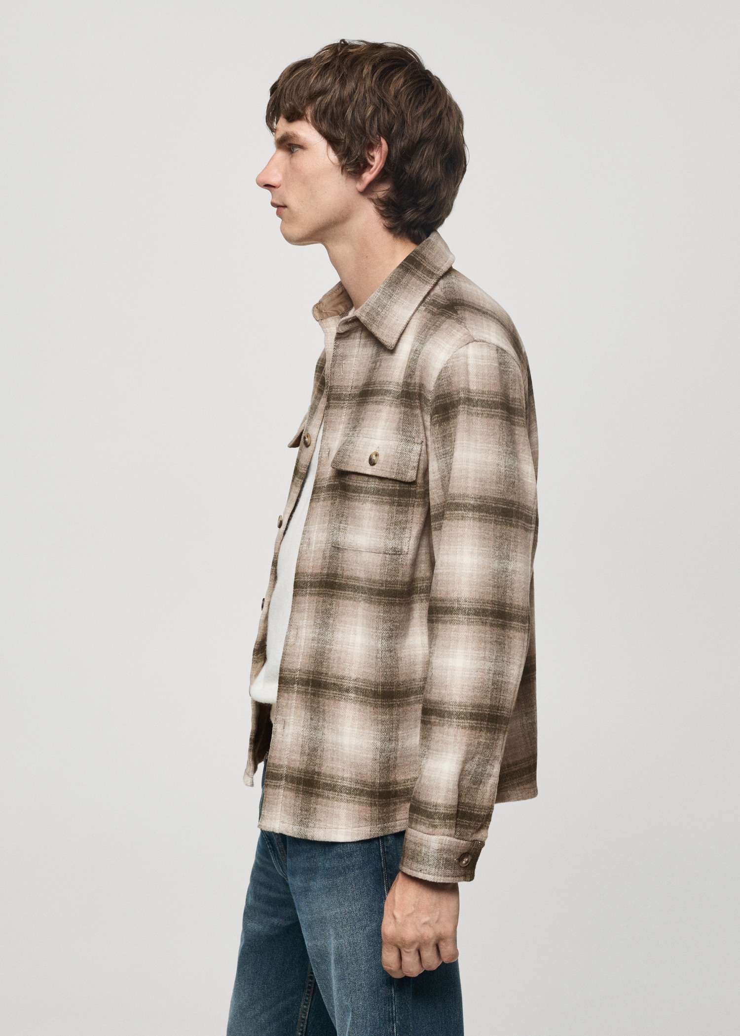 Check wool overshirt - Details of the article 2