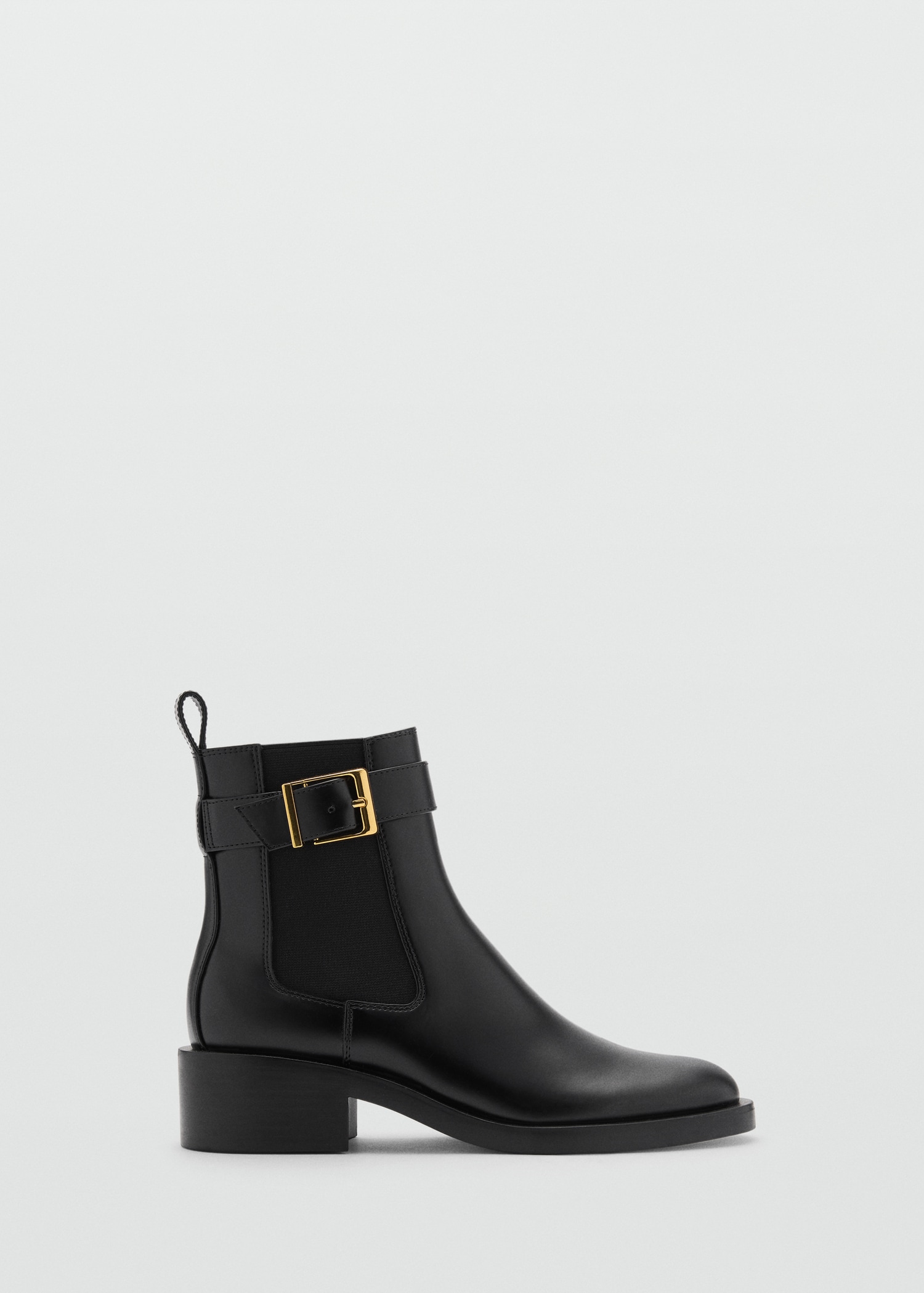 Ankle boots with elastic panel and buckle Women MANGO USA
