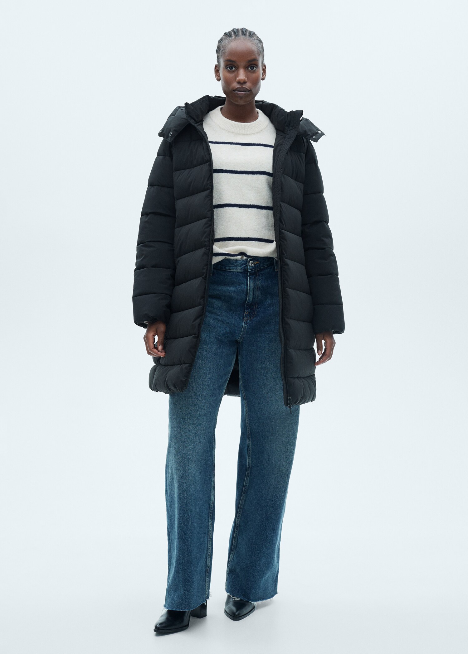Hood quilted coat - Details of the article 3