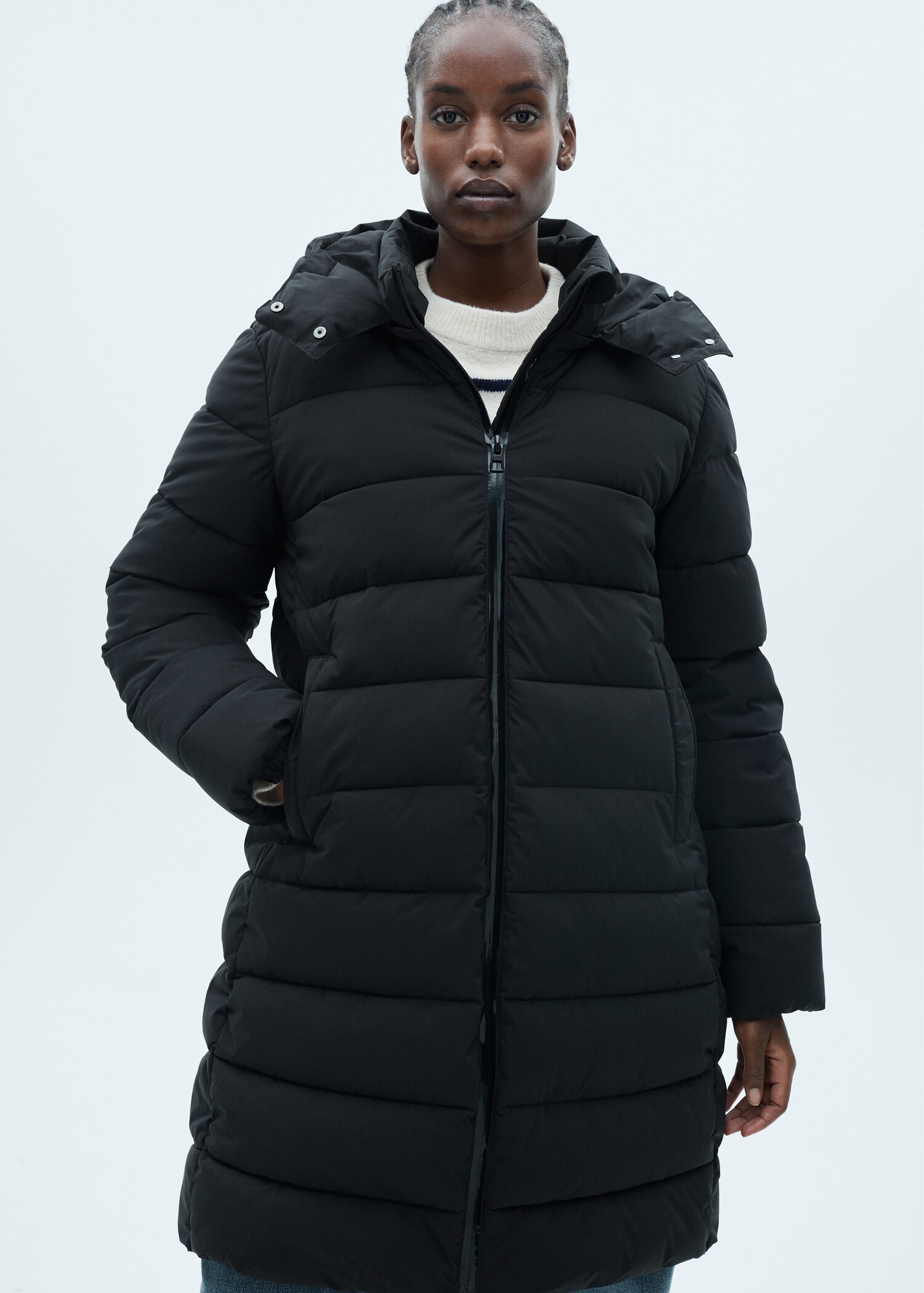 Hood quilted coat - Details of the article 5