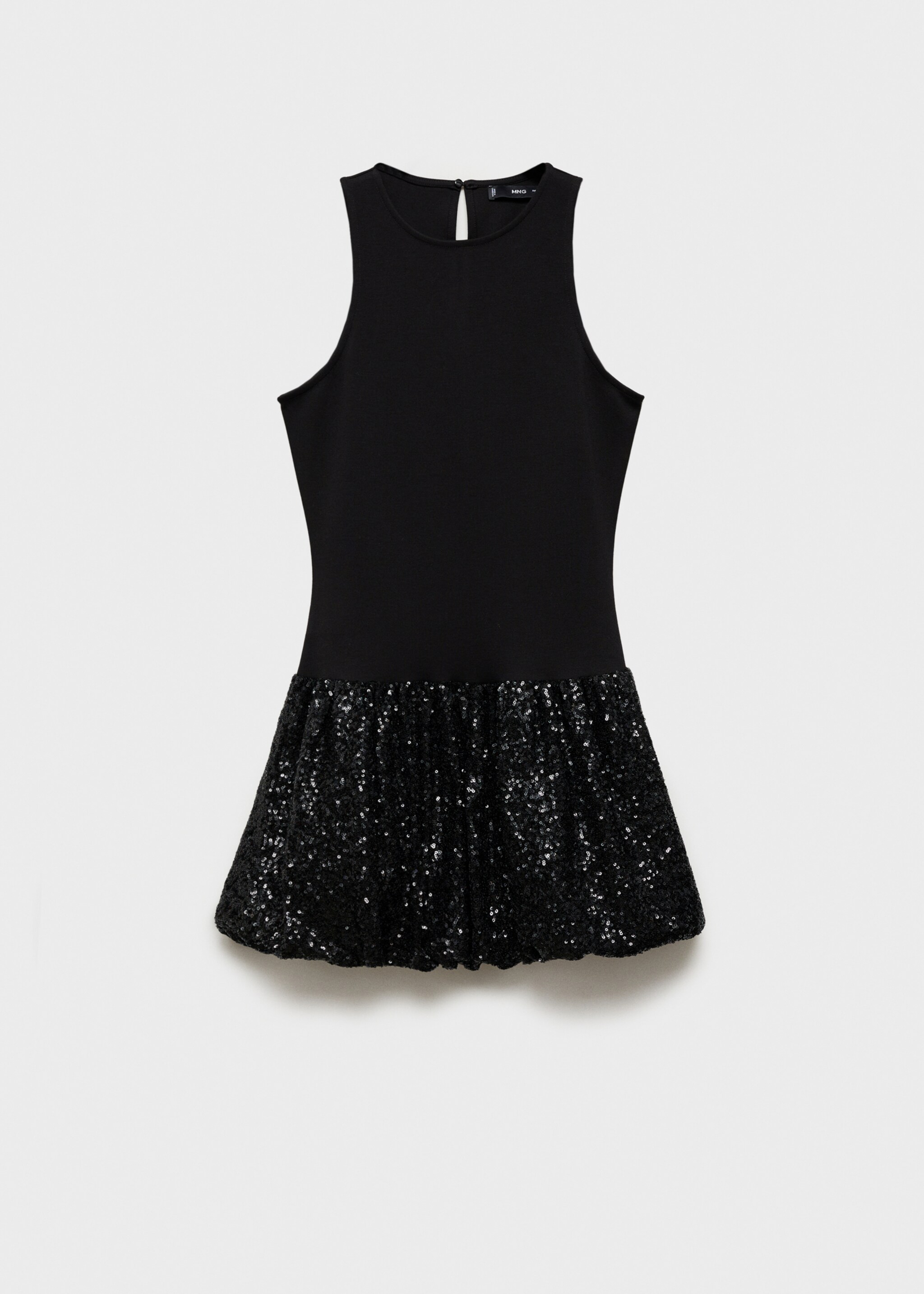 Sequin balloon skirt dress - Article without model, Black. Ref: 77098269-00.