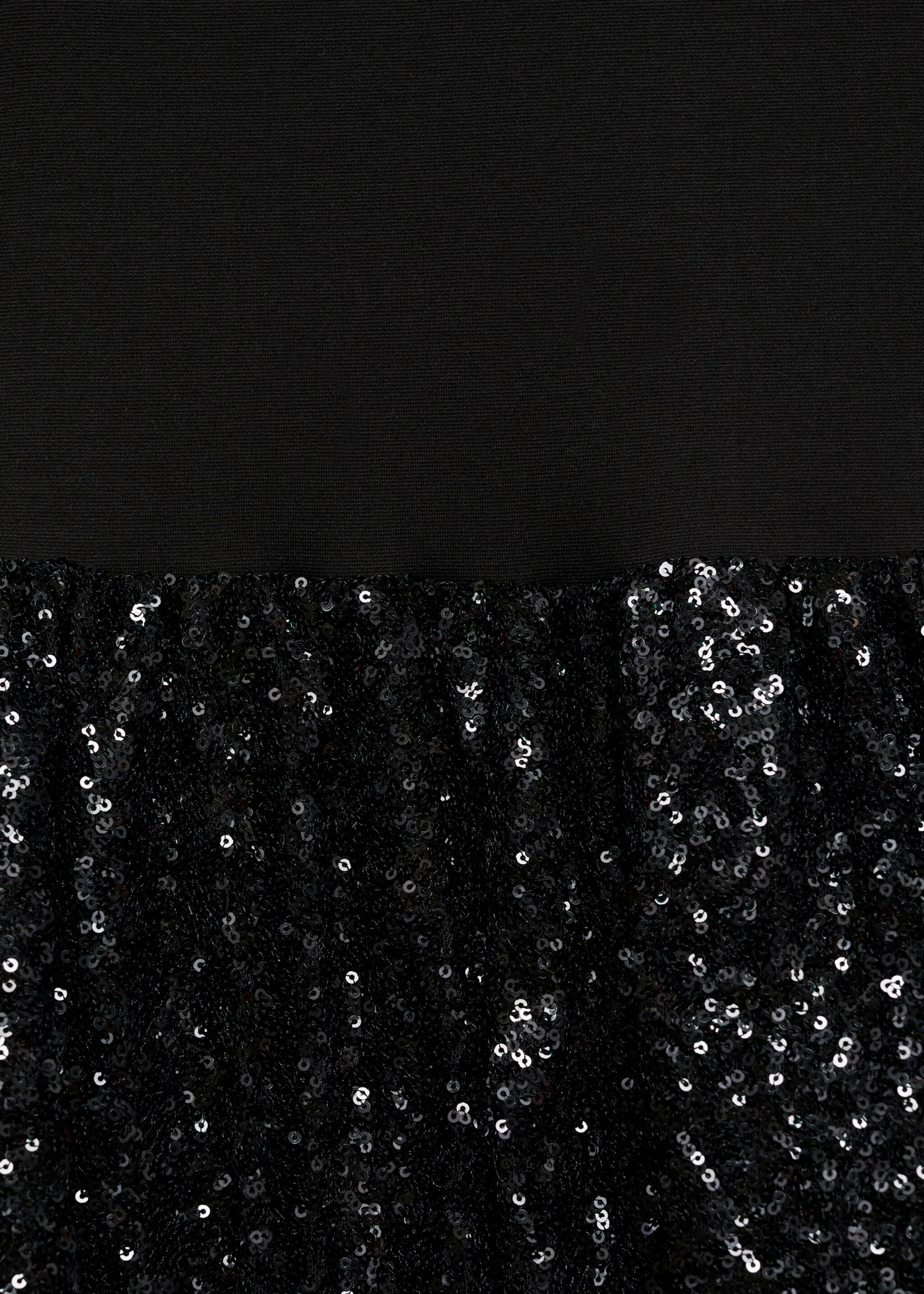 Sequin balloon skirt dress - Details of the article 8, Black. Ref: 77098269-00.