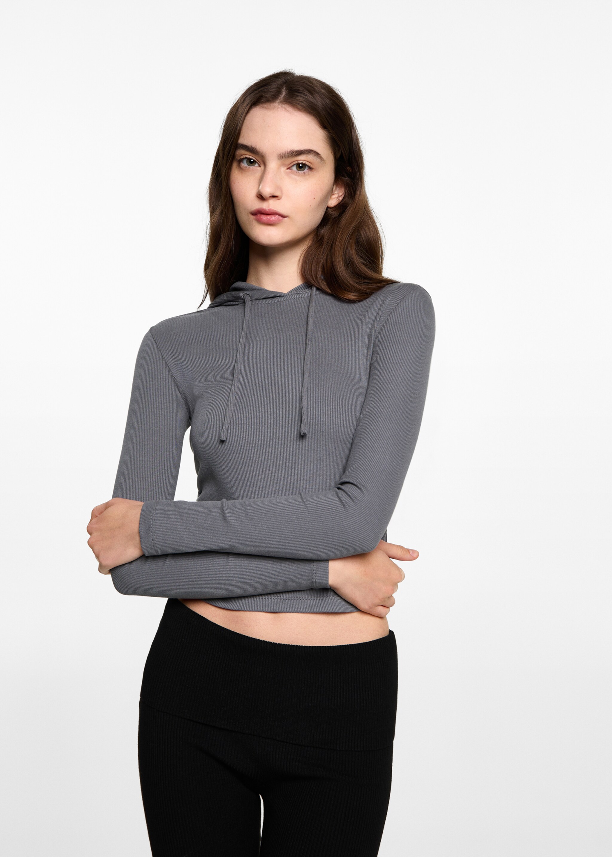 Ribbed hooded sweatshirt - Medium plane