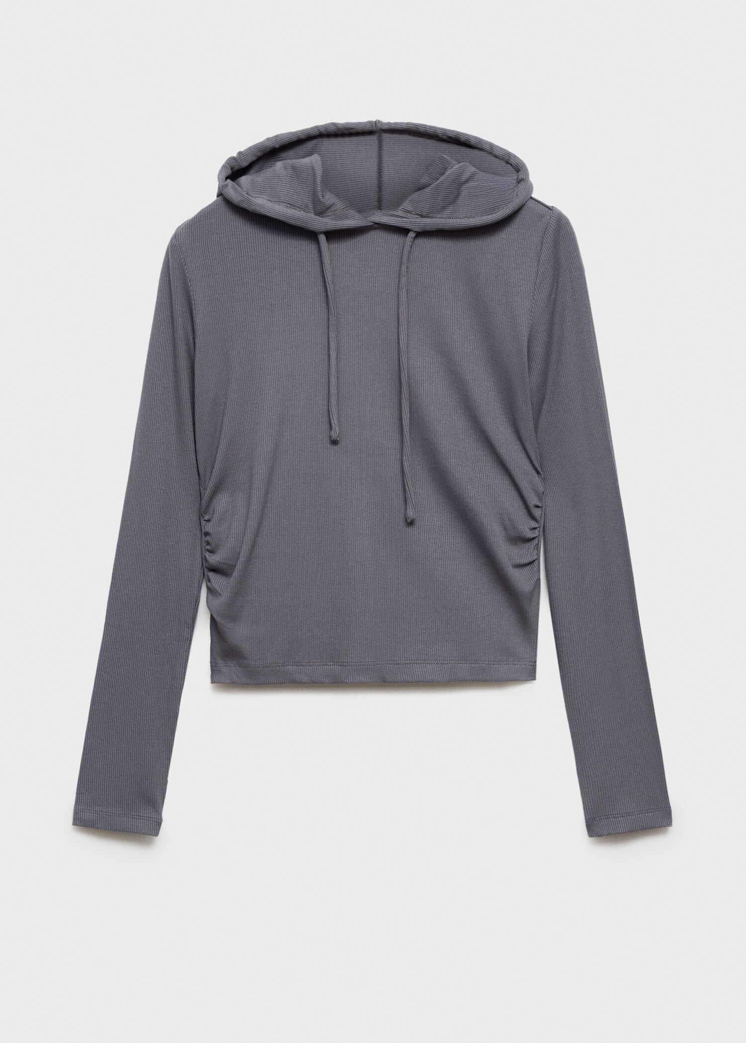 Ribbed hooded sweatshirt - Article without model